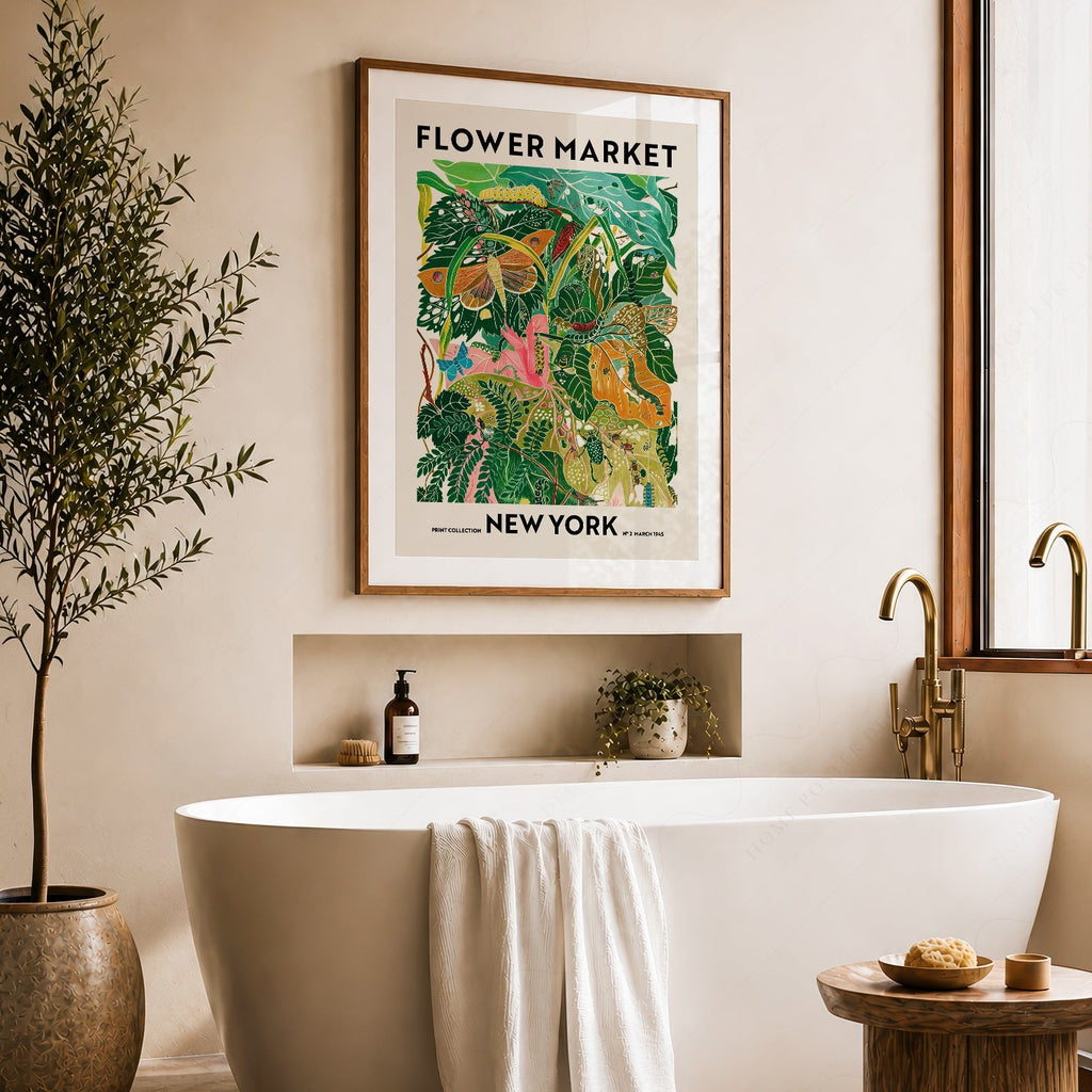 Flower Market New York Print – Botanical Wall Art Poster Decor