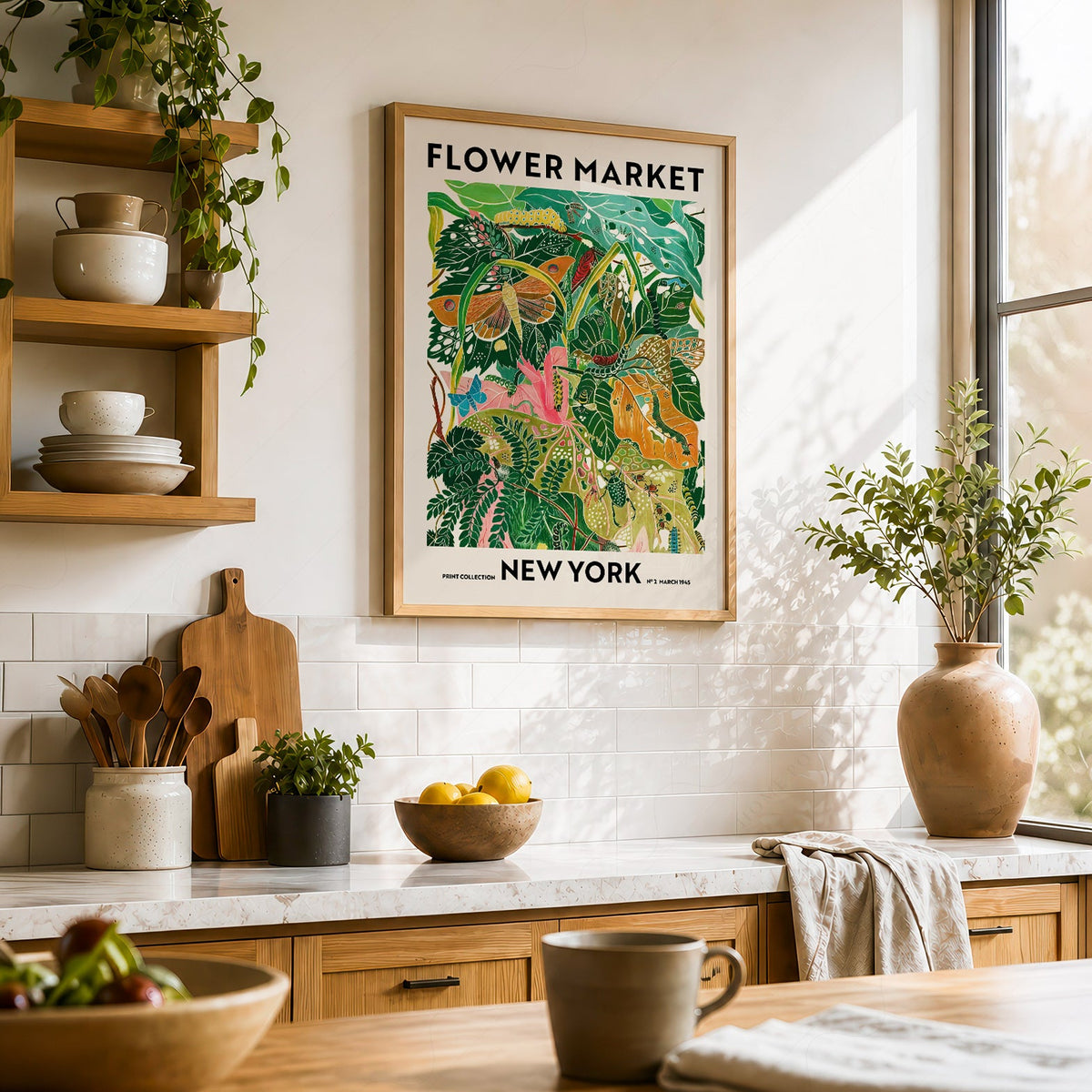 Flower Market New York Print – Botanical Wall Art Poster Decor