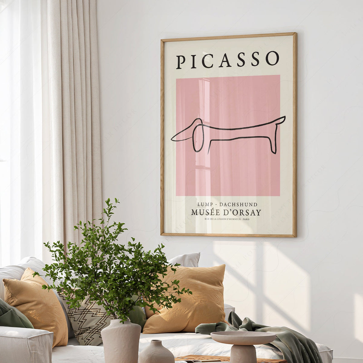Pablo Picasso Lump Dachshund Line Art Print – Minimalist Dog Poster