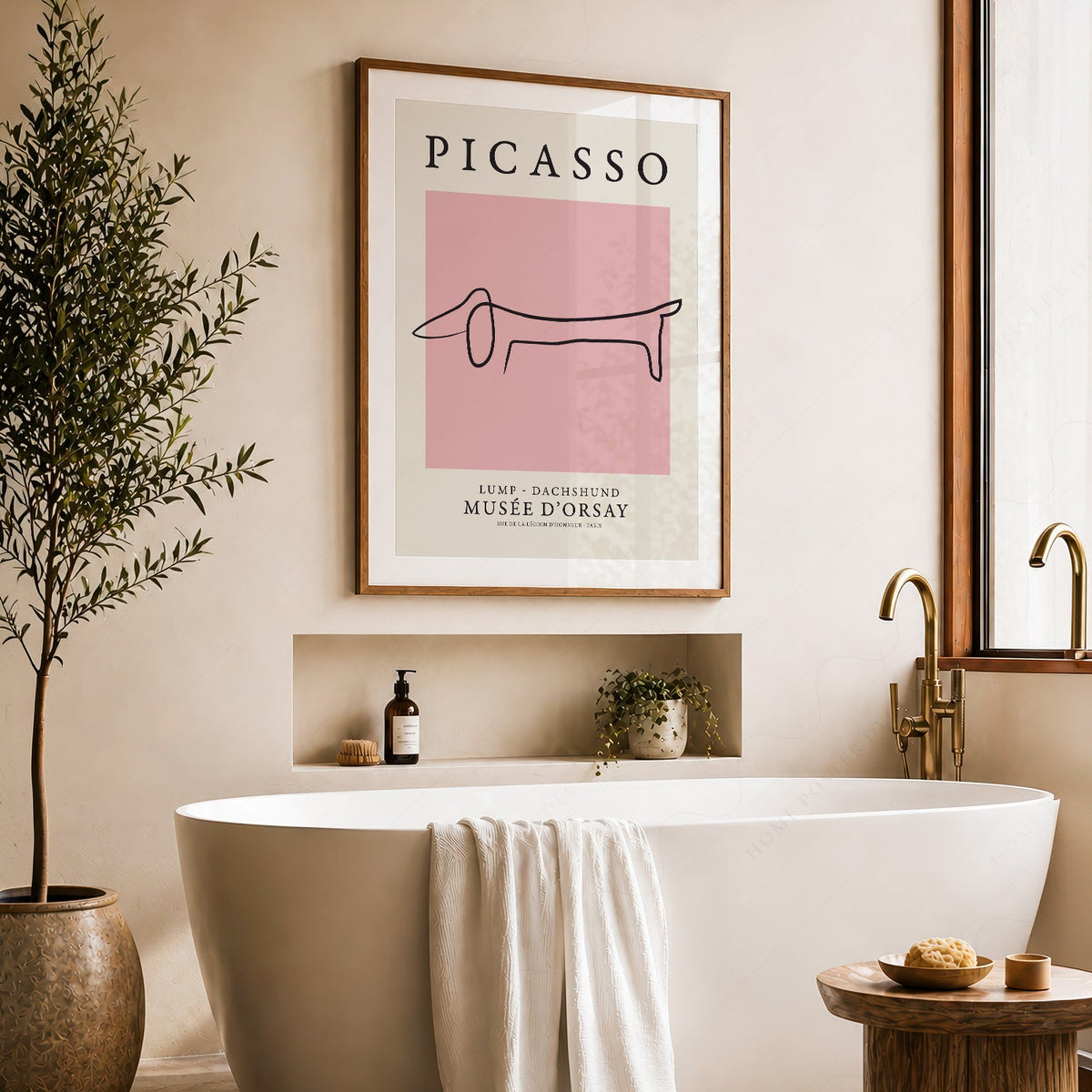 Pablo Picasso Lump Dachshund Line Art Print – Minimalist Dog Poster