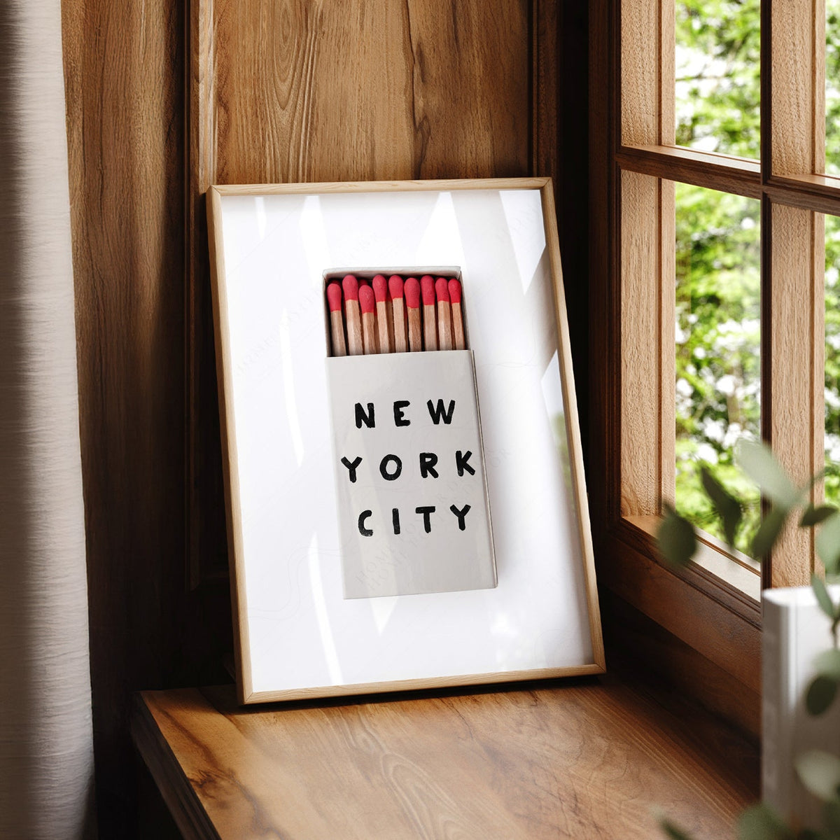 New York City Matchbox Print – Minimalist Retro Wall Art Poster