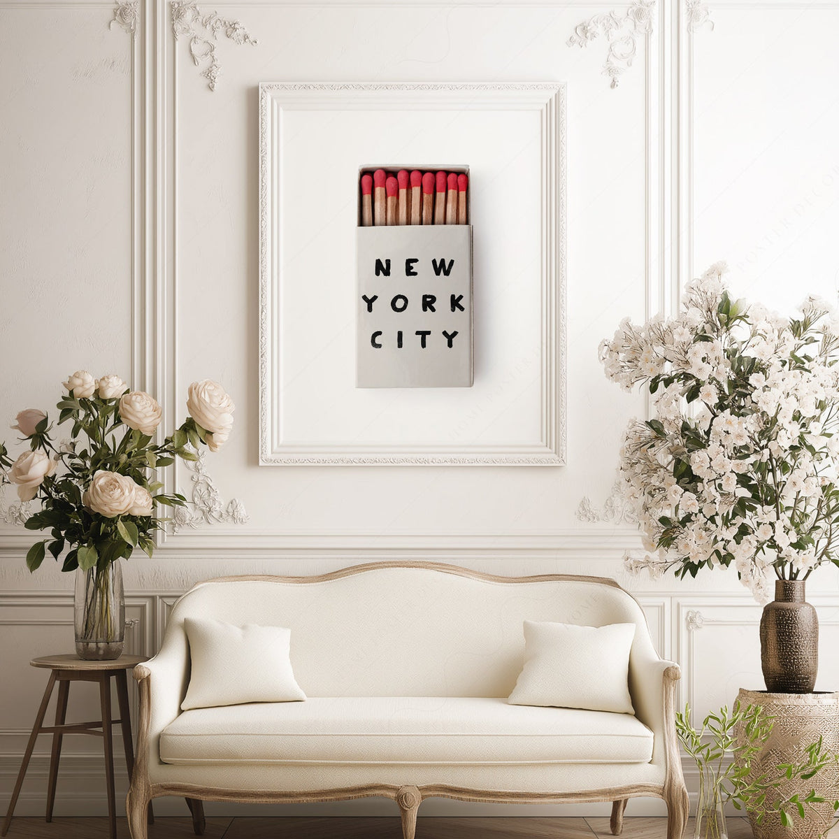 New York City Matchbox Print – Minimalist Retro Wall Art Poster