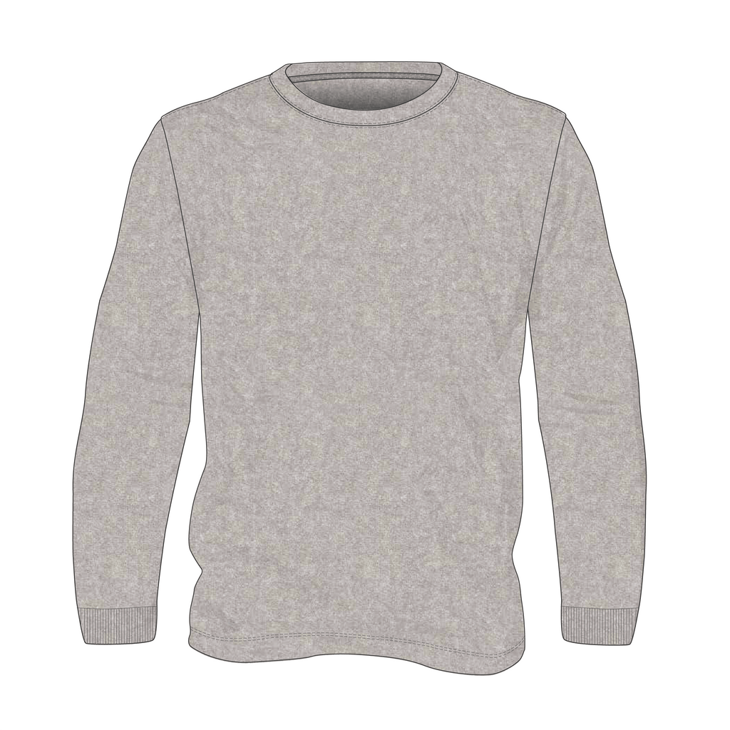Men's Blended L/S Crew T-Shirt With Cuff