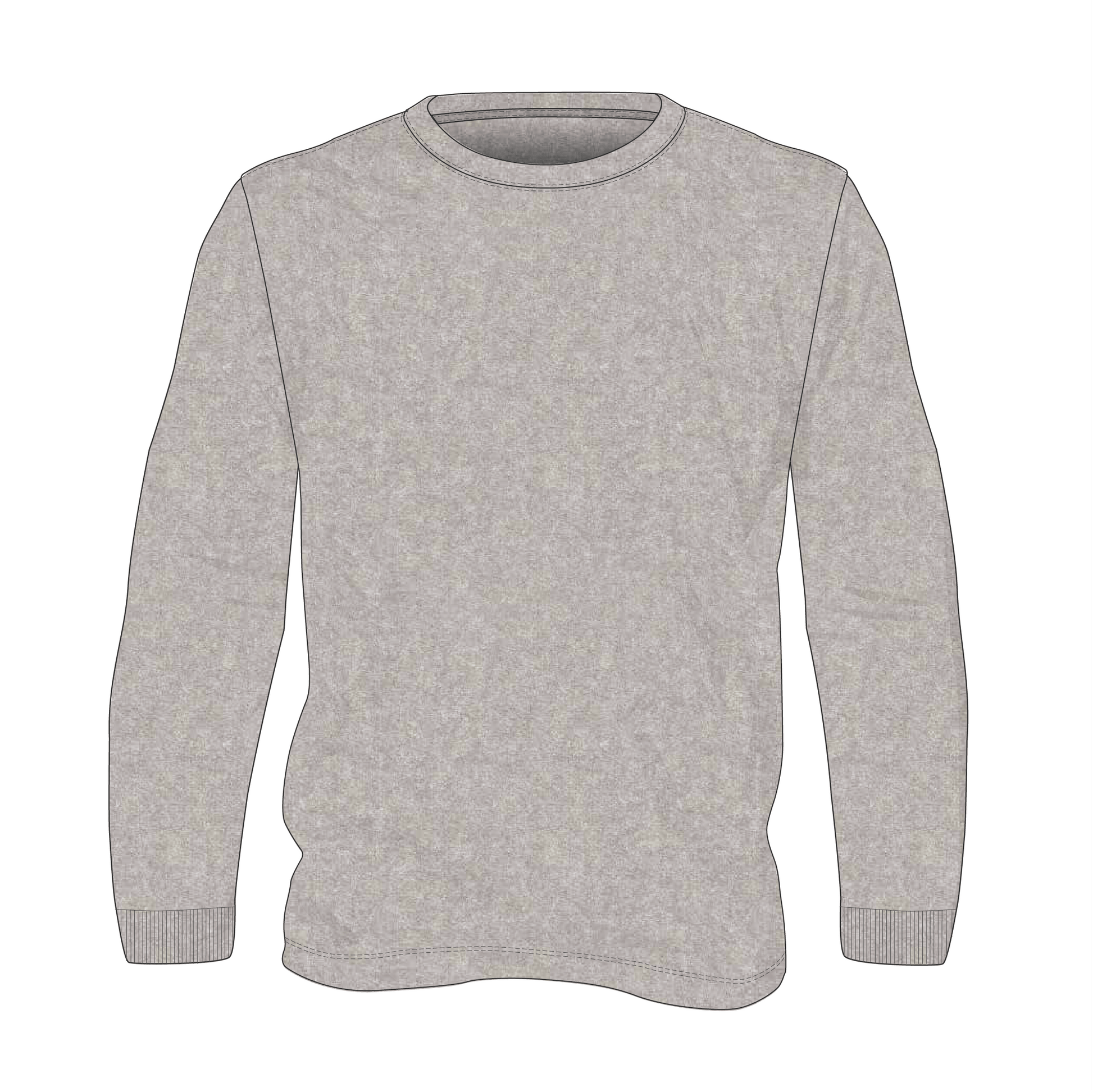 Men's Blended L/S Crew T-Shirt With Cuff