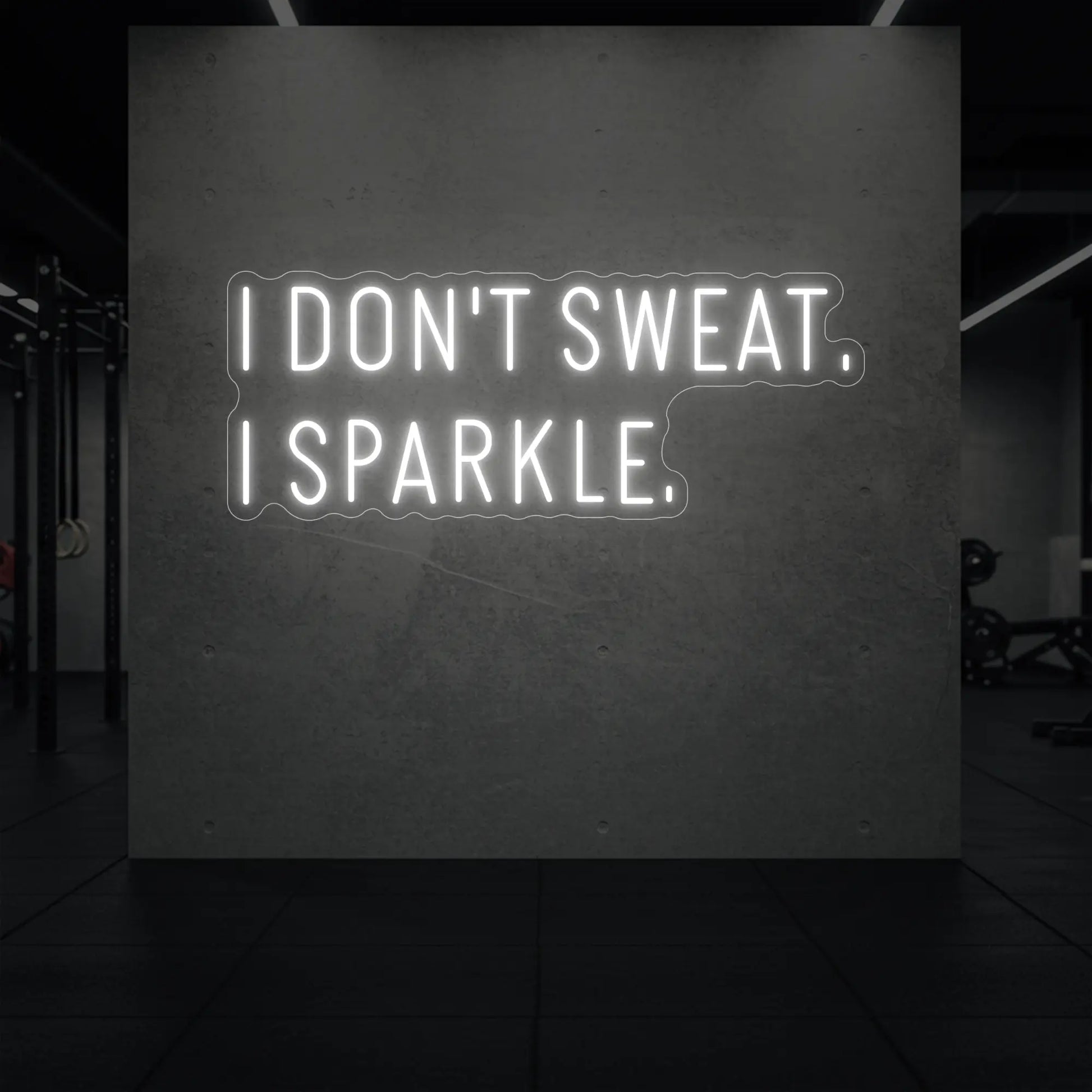 JE NE TRANSPIRE PAS, JE BRILLE. Enseigne lumineuse