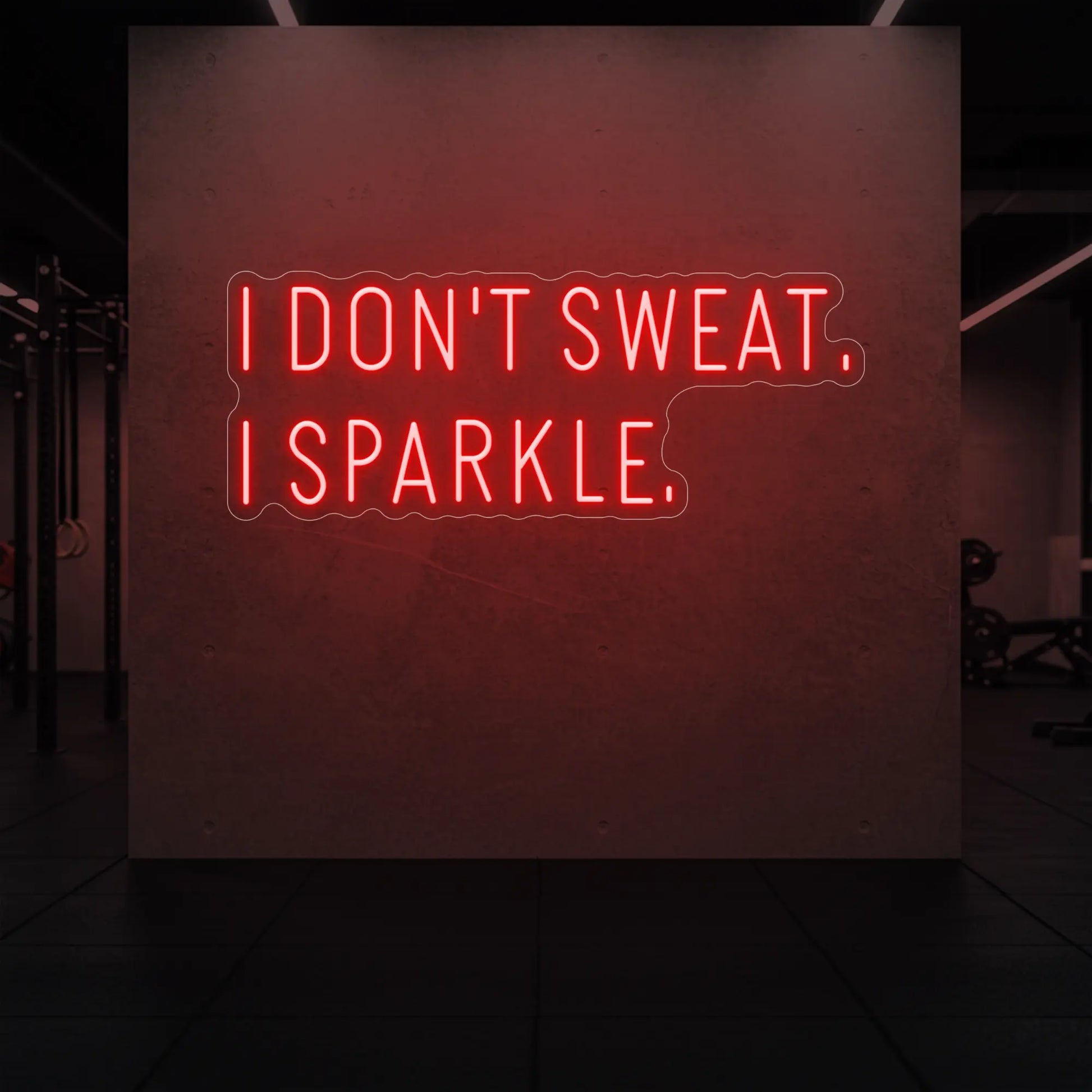 JE NE TRANSPIRE PAS, JE BRILLE. Enseigne lumineuse