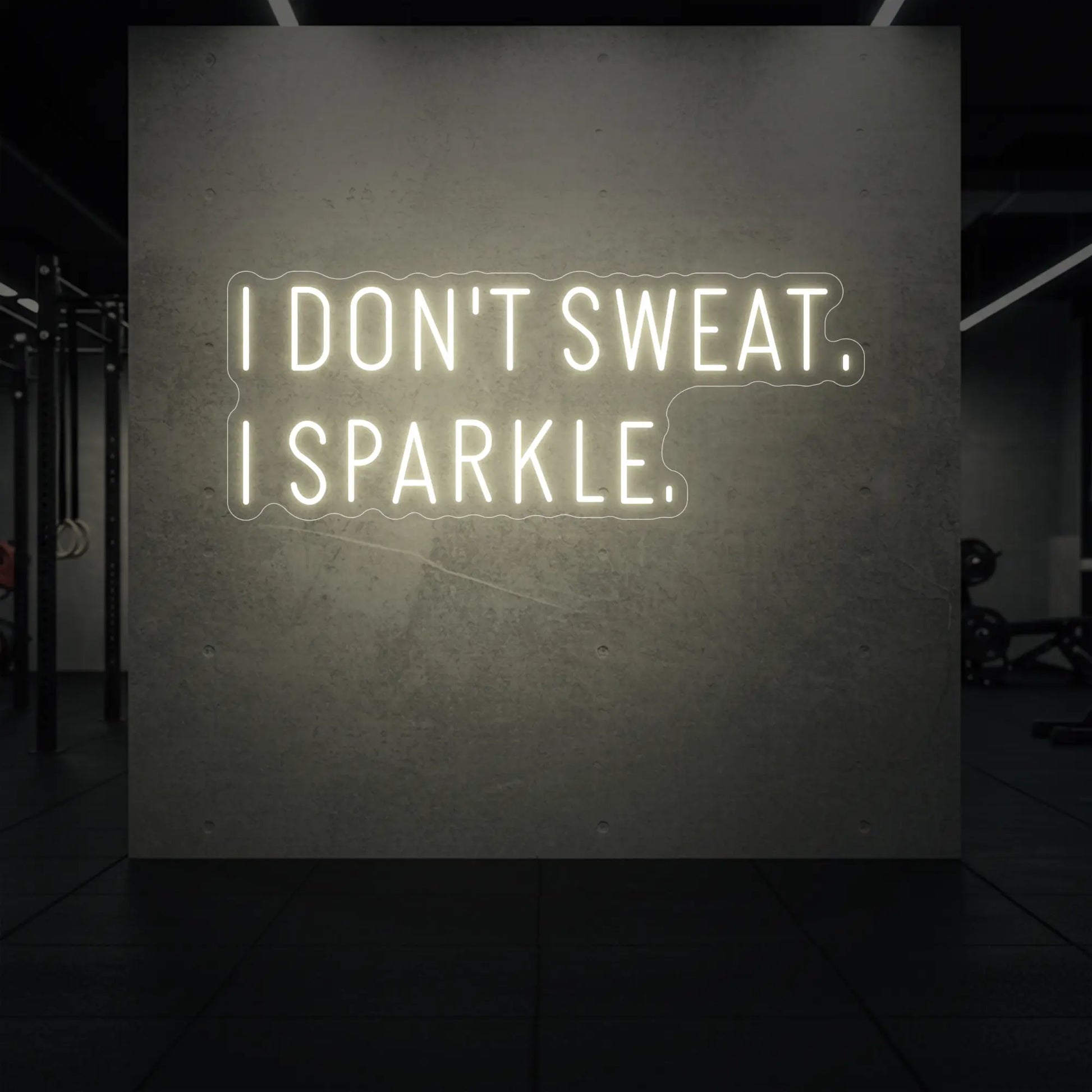 JE NE TRANSPIRE PAS, JE BRILLE. Enseigne lumineuse