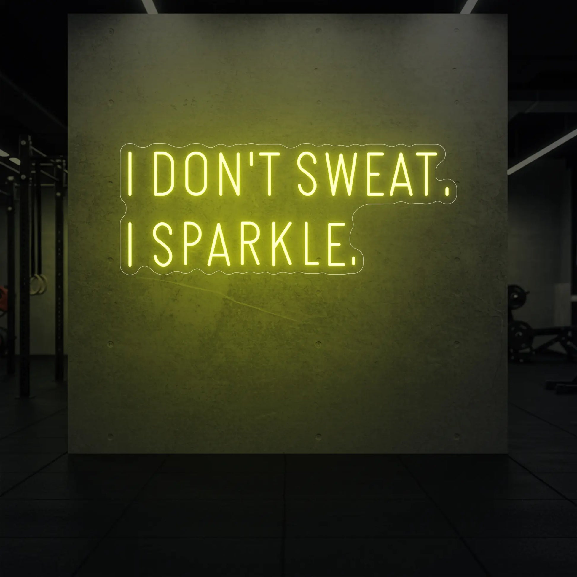 JE NE TRANSPIRE PAS, JE BRILLE. Enseigne lumineuse