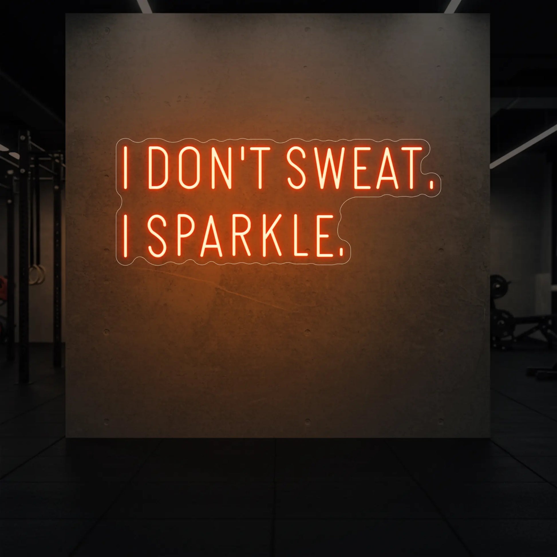 JE NE TRANSPIRE PAS, JE BRILLE. Enseigne lumineuse