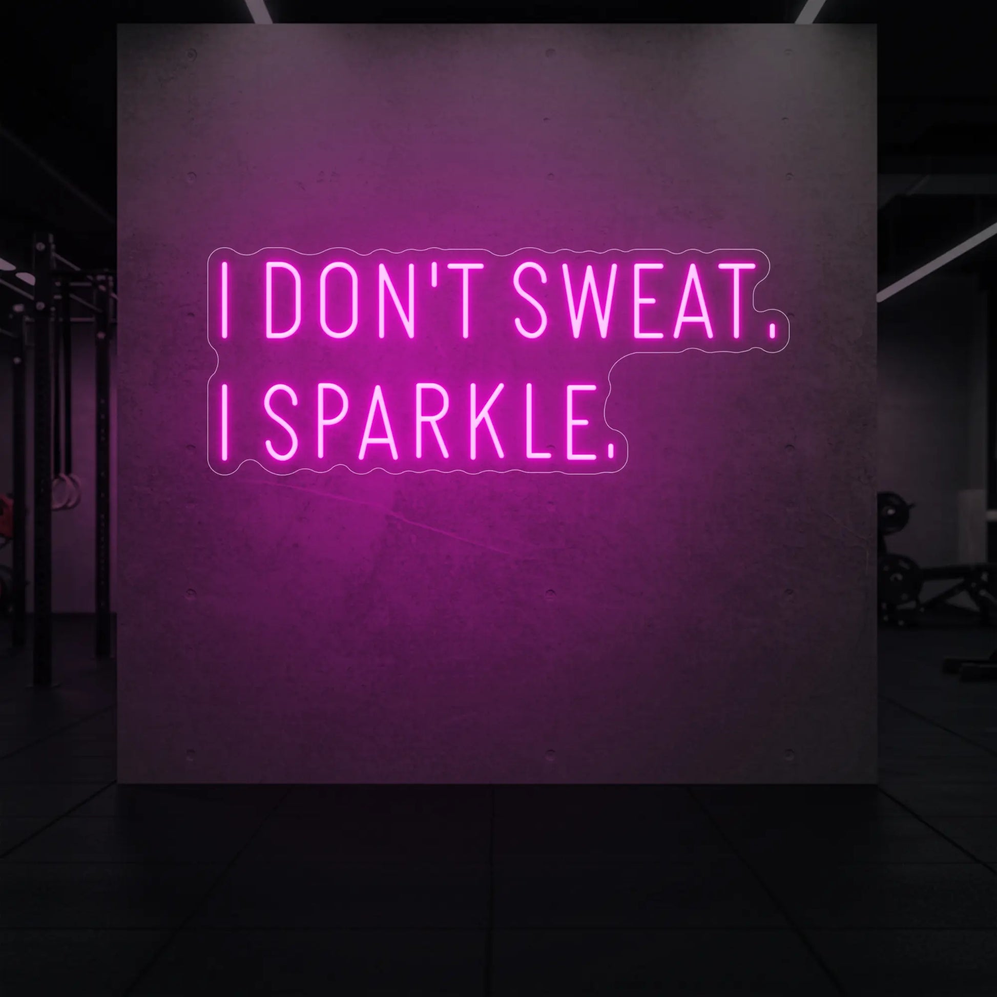 JE NE TRANSPIRE PAS, JE BRILLE. Enseigne lumineuse