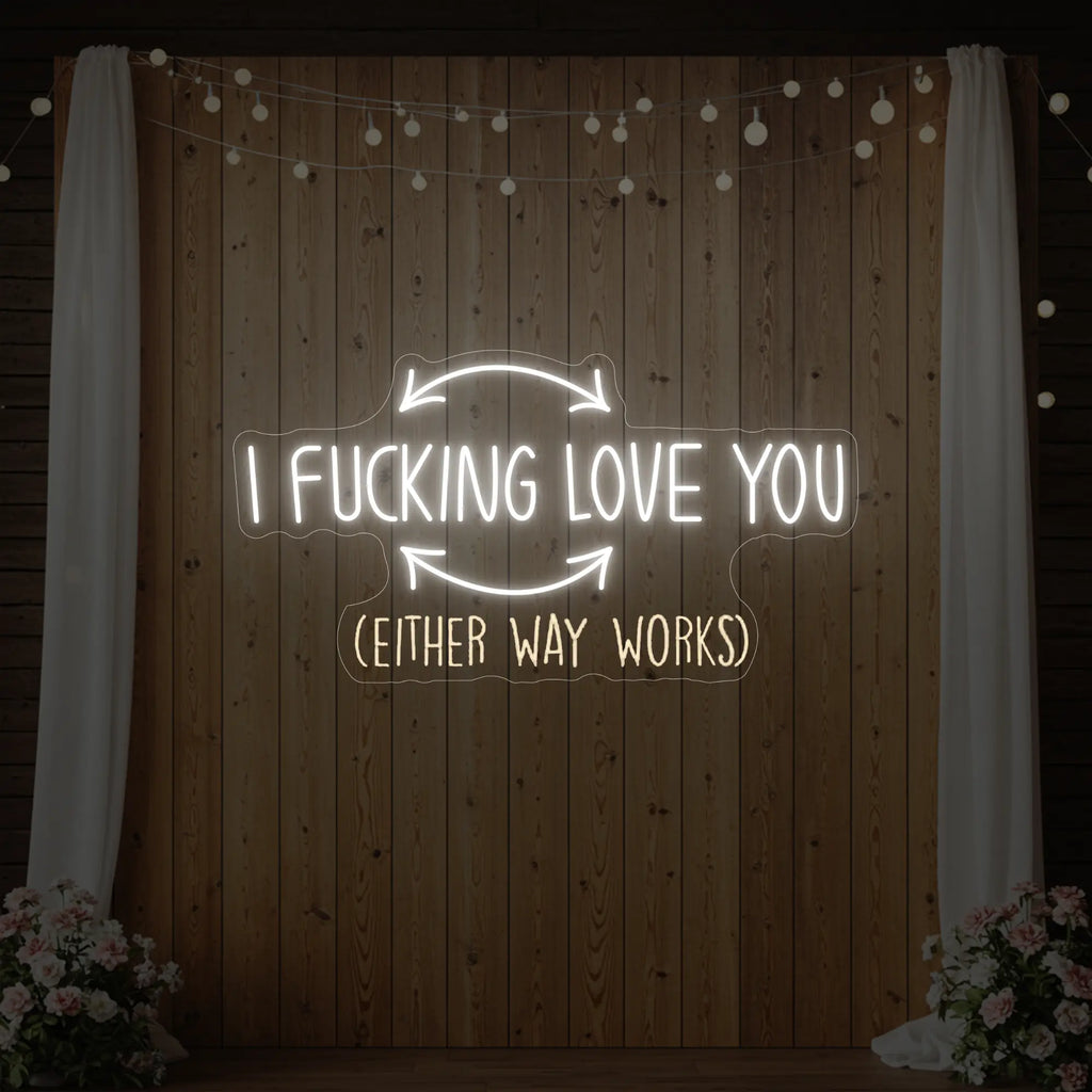 Enseigne lumineuse « Je t'aime putain »