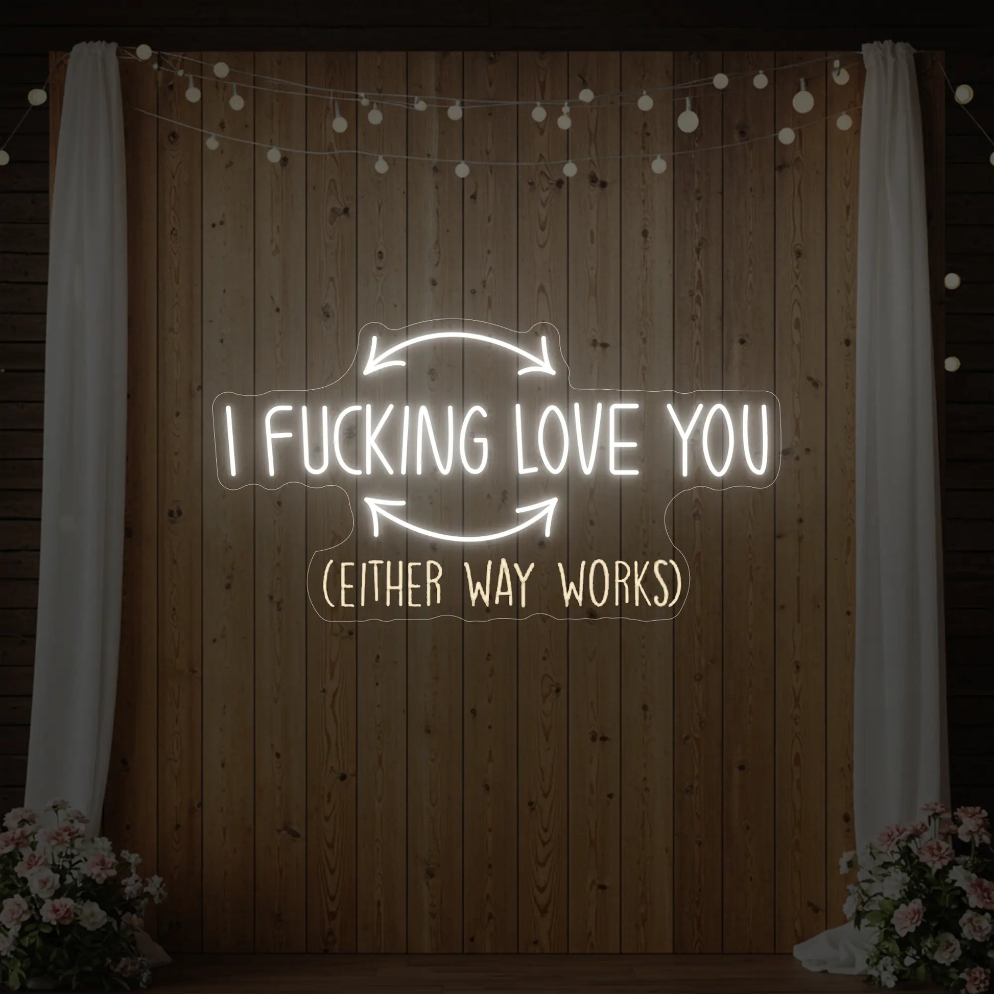 Enseigne lumineuse « Je t'aime putain »