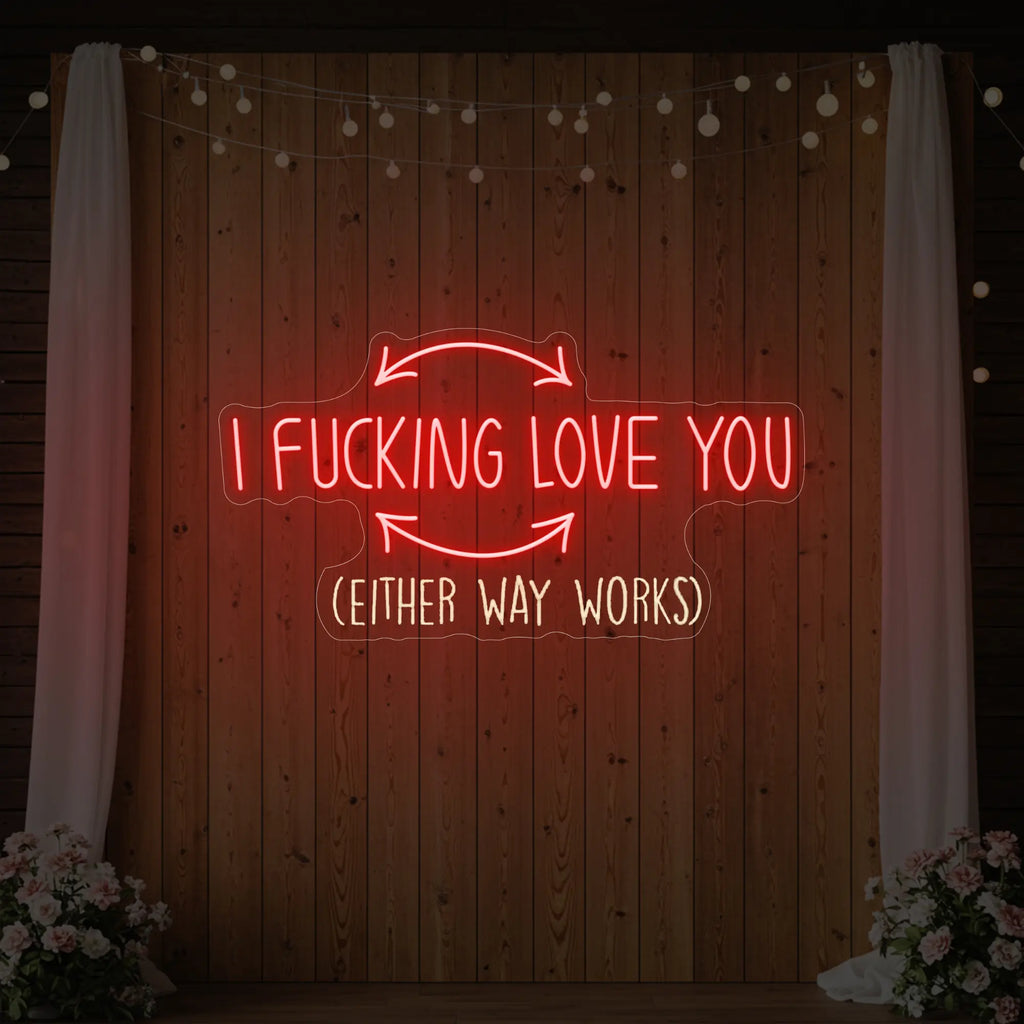 Enseigne lumineuse « Je t'aime putain »