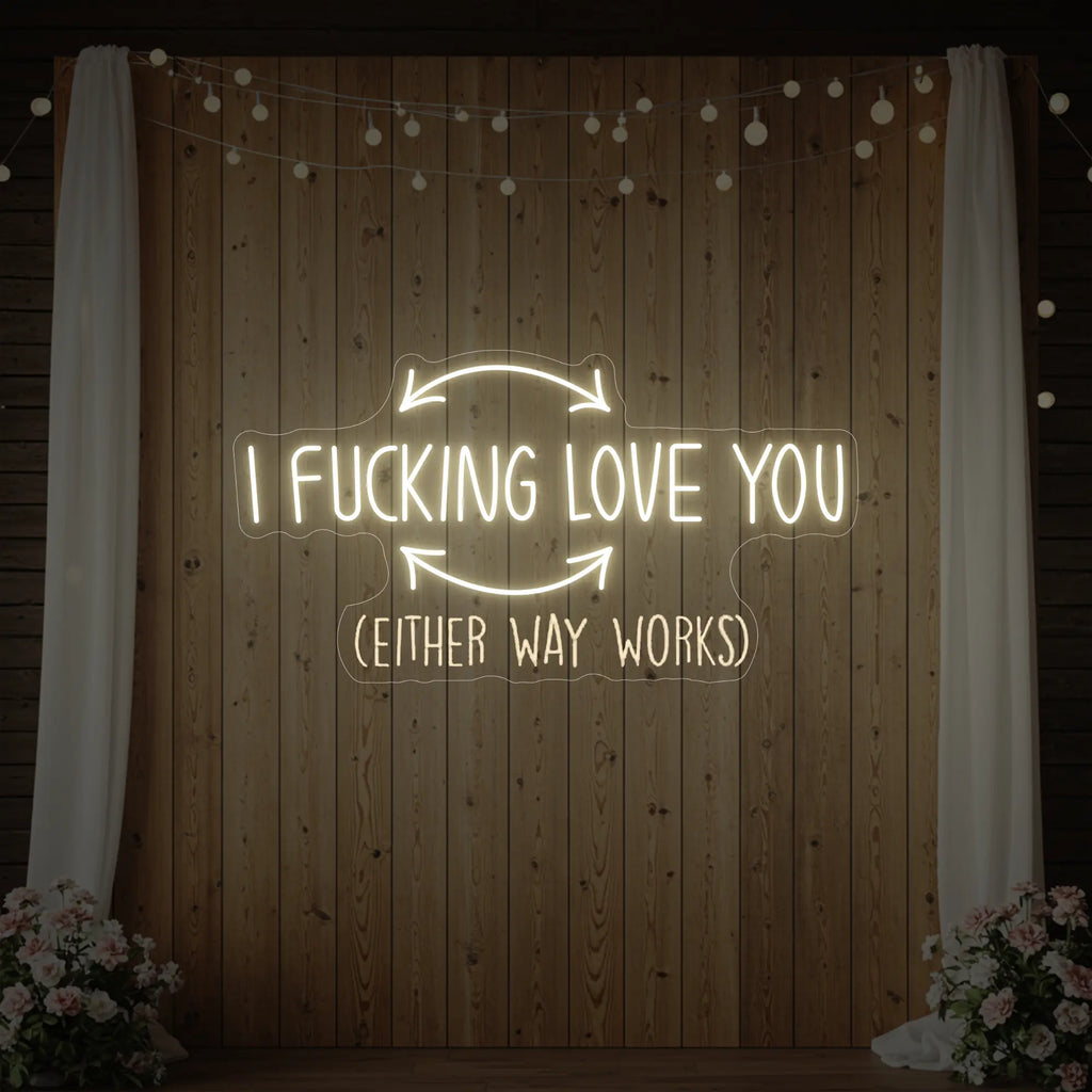 Enseigne lumineuse « Je t'aime putain »