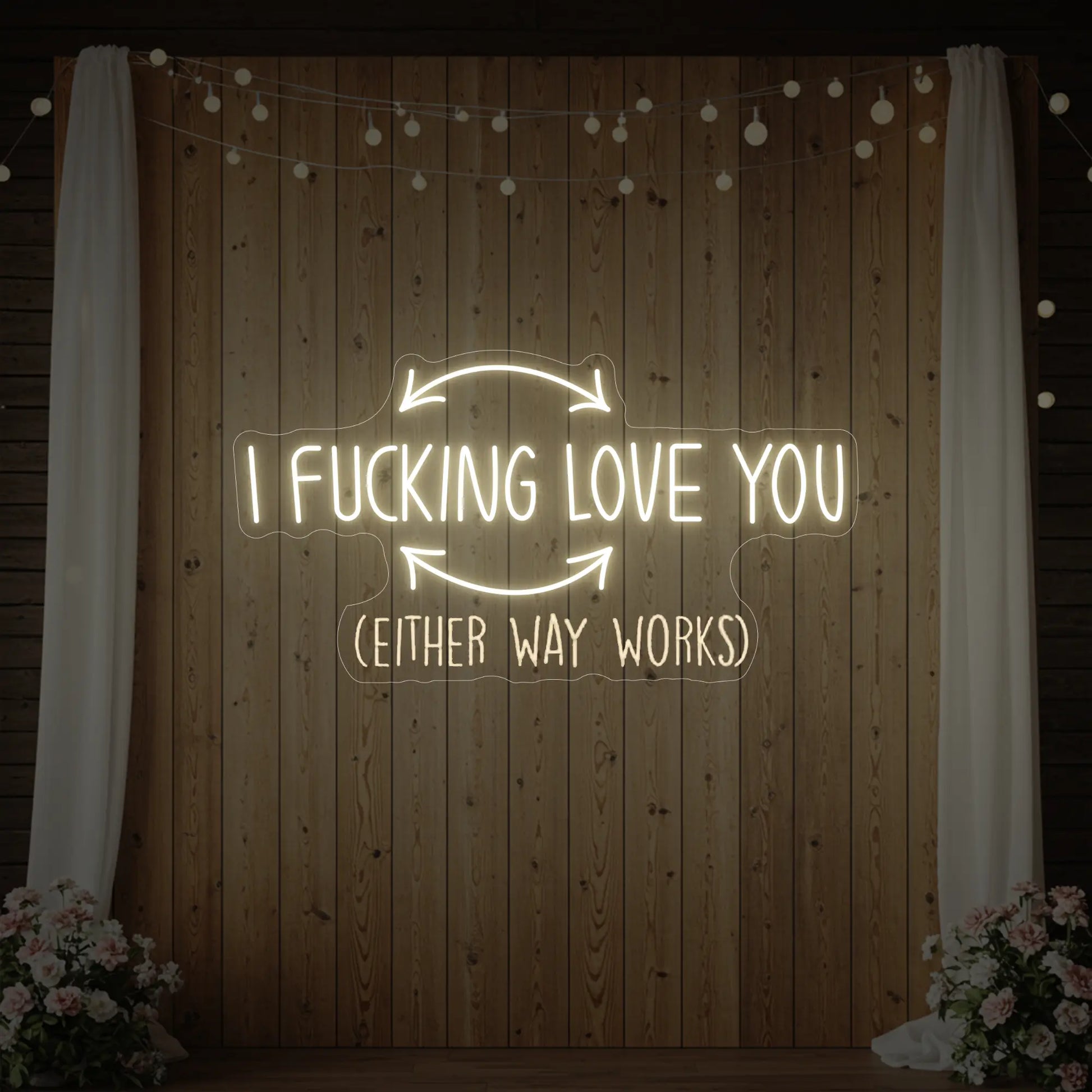 Enseigne lumineuse « Je t'aime putain »