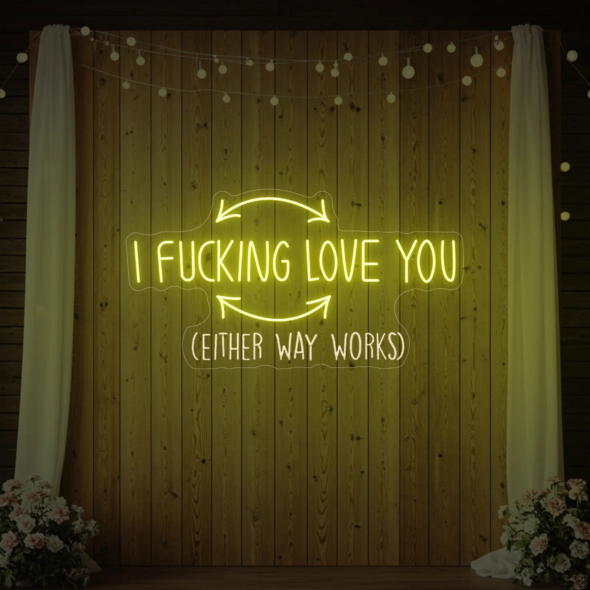 Enseigne lumineuse « Je t'aime putain »