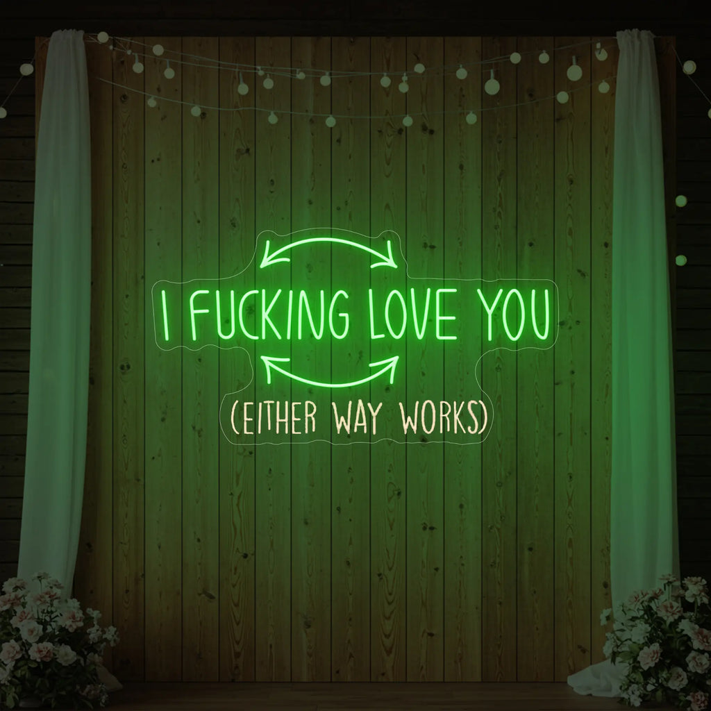 Enseigne lumineuse « Je t'aime putain »
