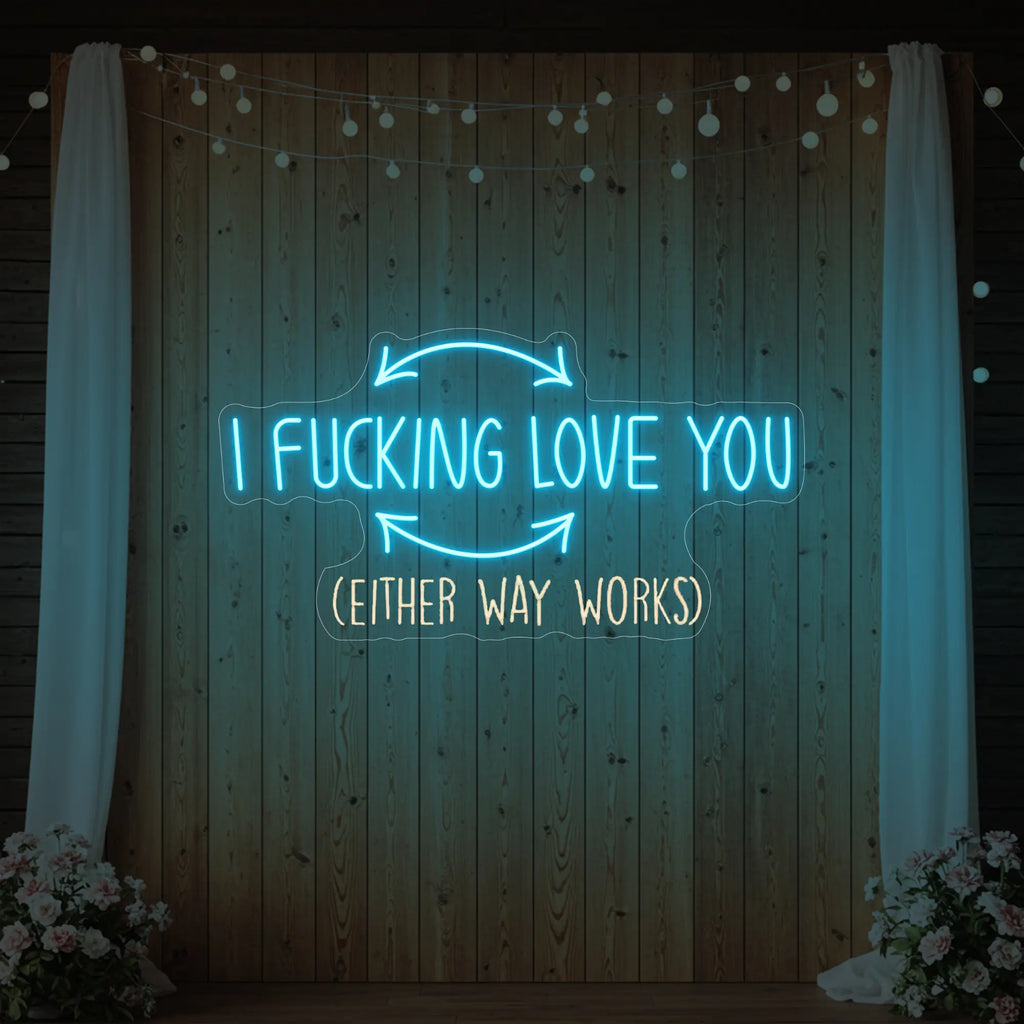 Enseigne lumineuse « Je t'aime putain »