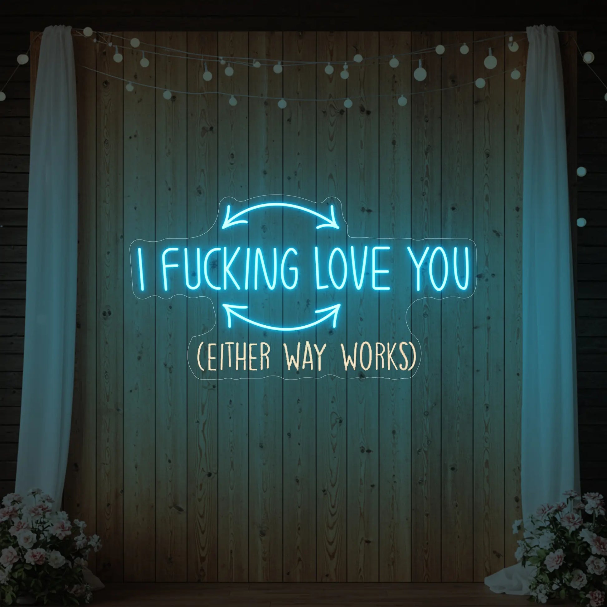 Enseigne lumineuse « Je t'aime putain »