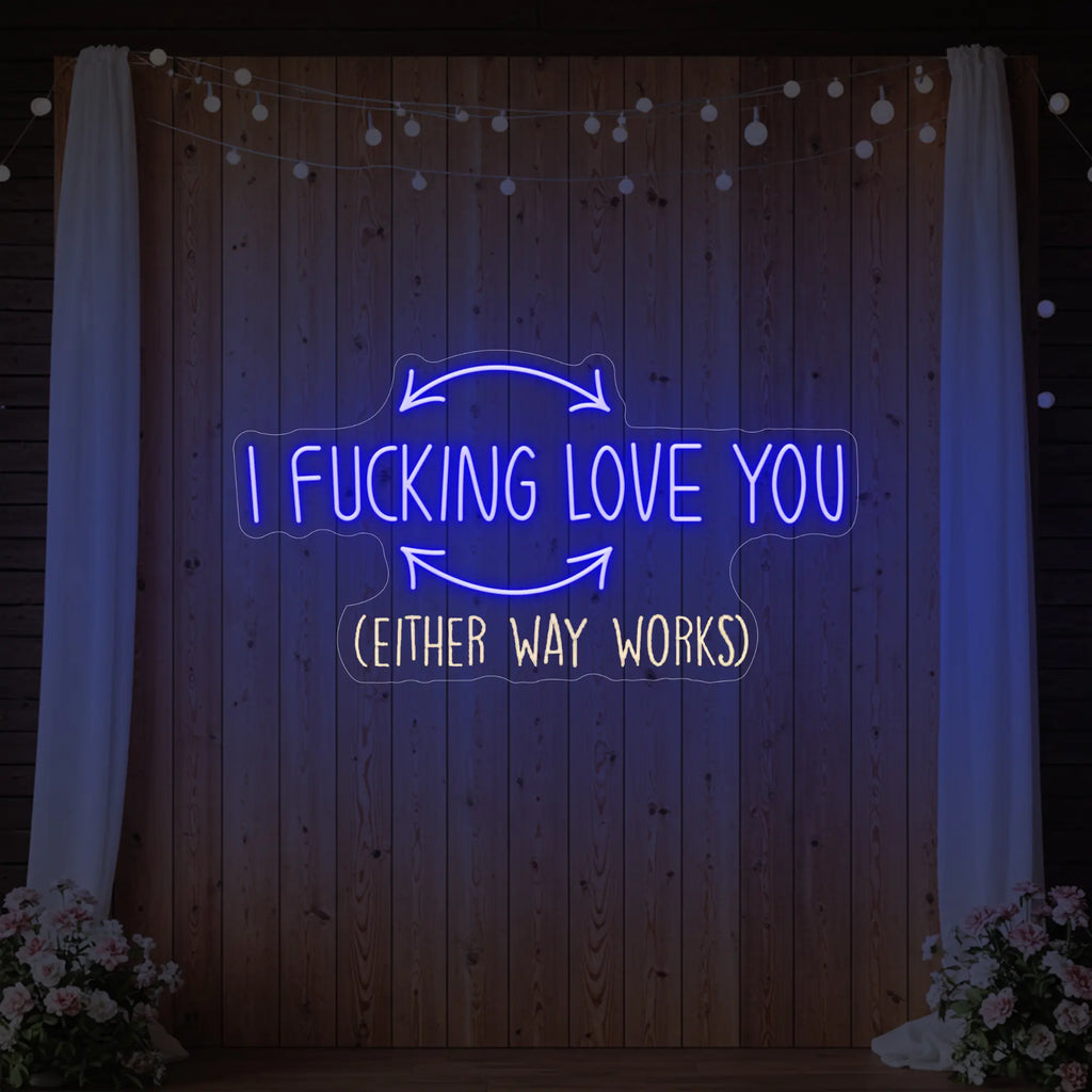 Enseigne lumineuse « Je t'aime putain »