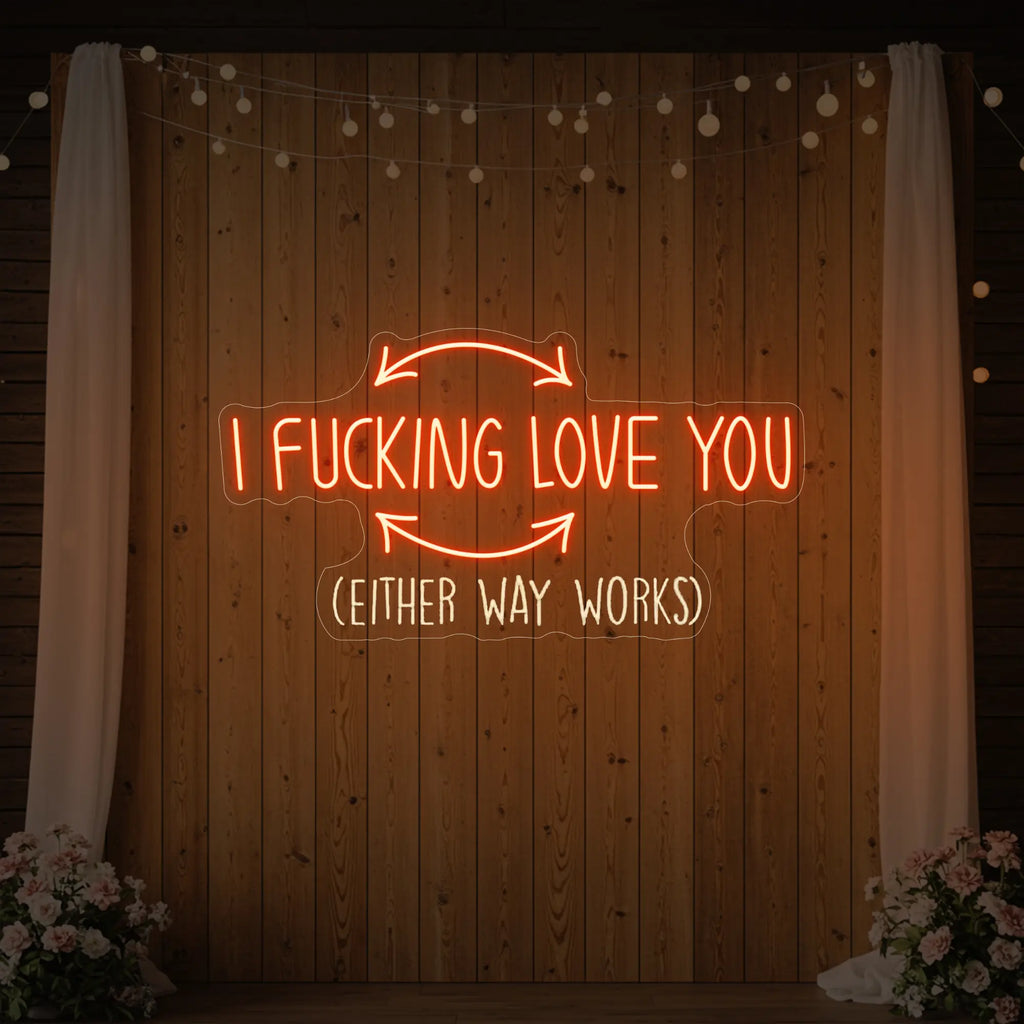 Enseigne lumineuse « Je t'aime putain »