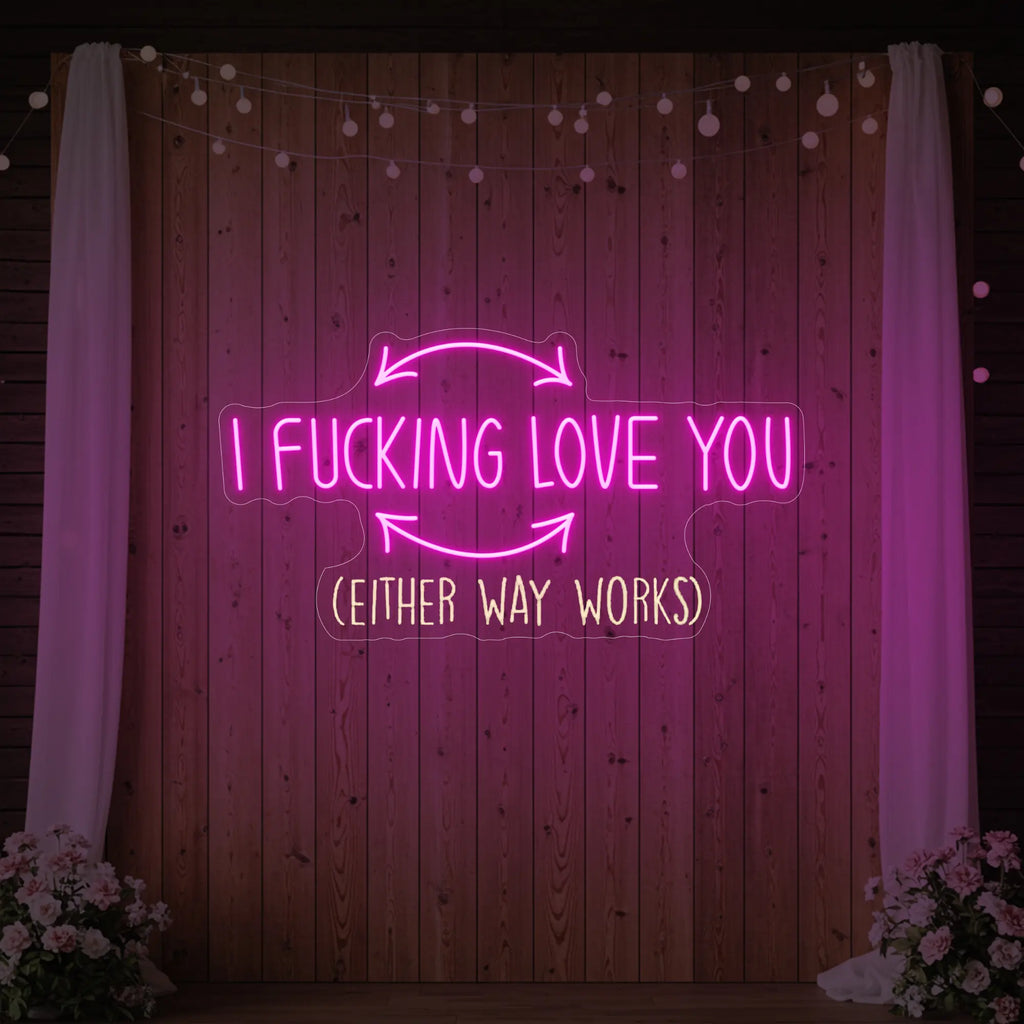 Enseigne lumineuse « Je t'aime putain »