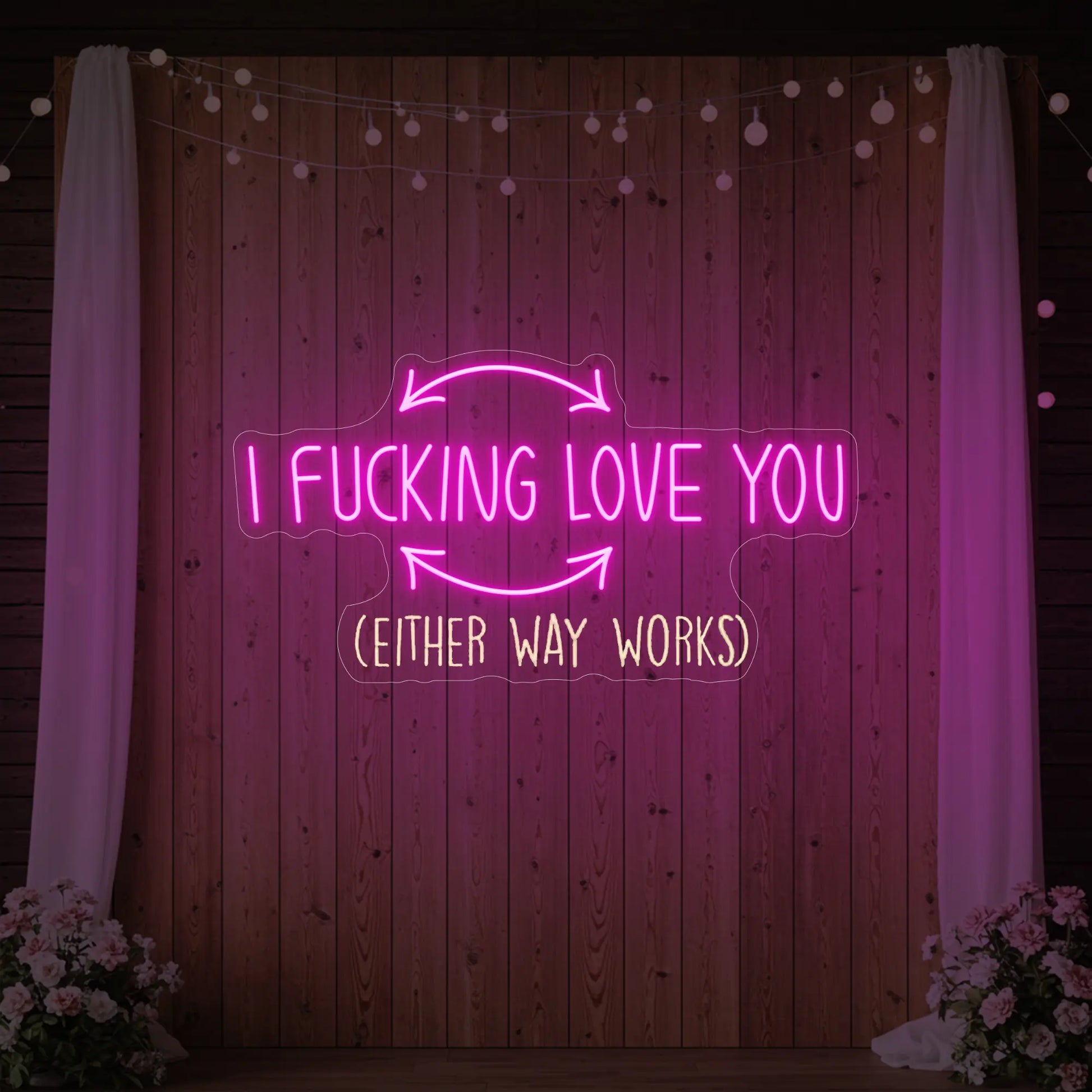 Enseigne lumineuse « Je t'aime putain »
