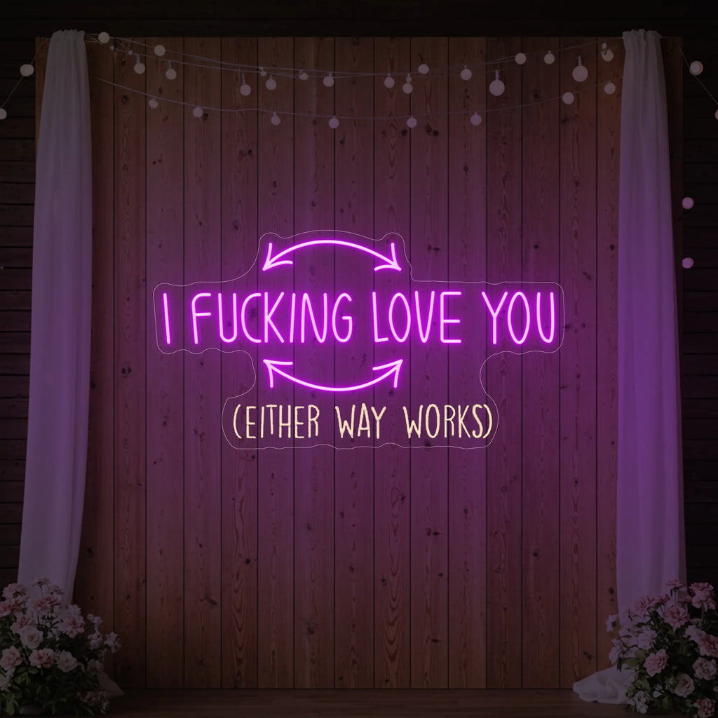 Enseigne lumineuse « Je t'aime putain »