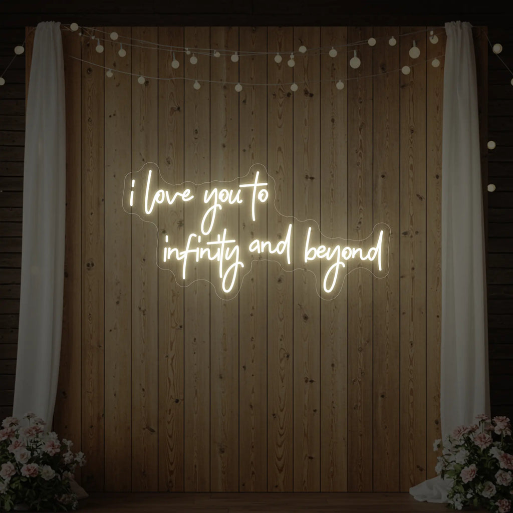 Je t'aime à l'infini et au-delà (enseigne lumineuse)
