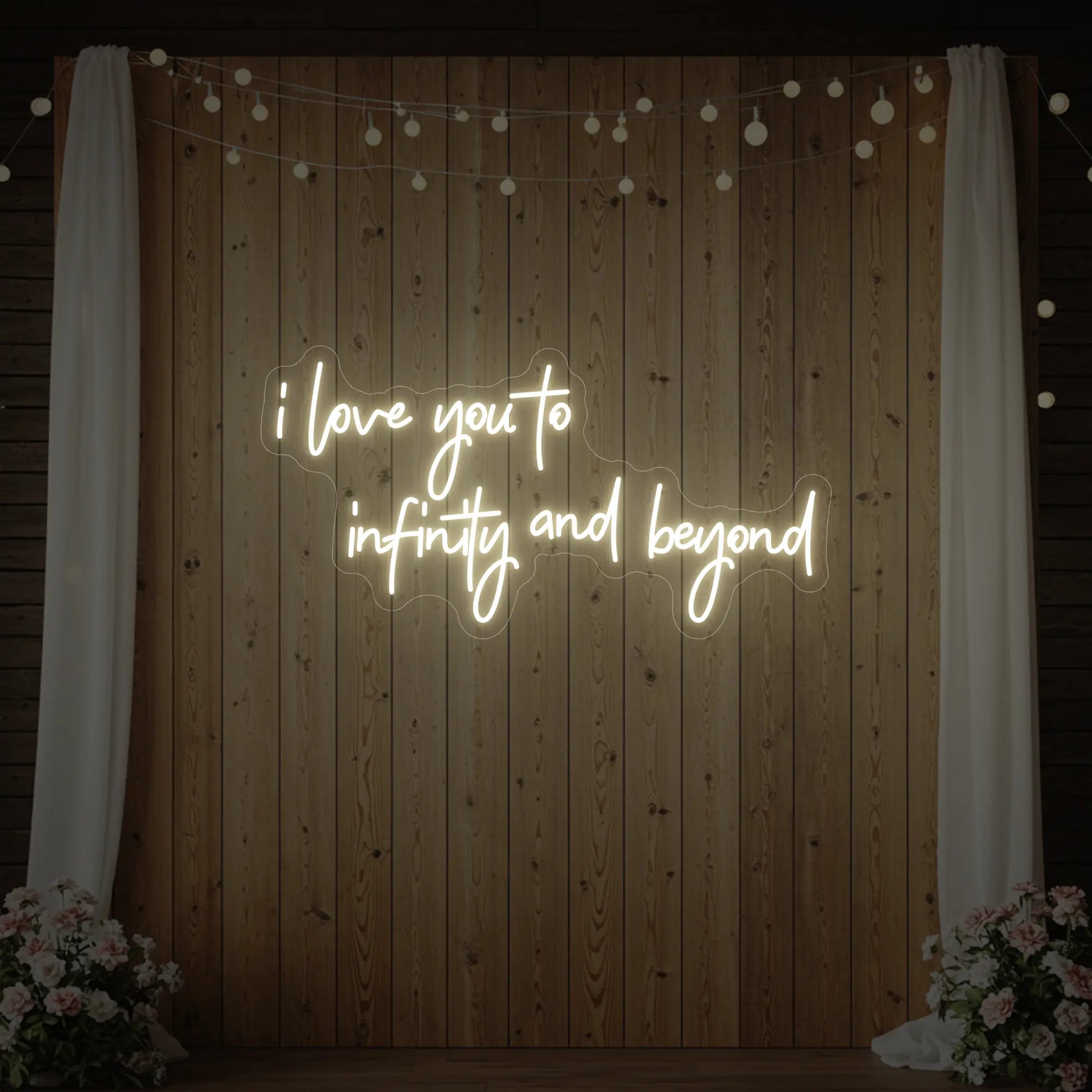 Je t'aime à l'infini et au-delà (enseigne lumineuse)