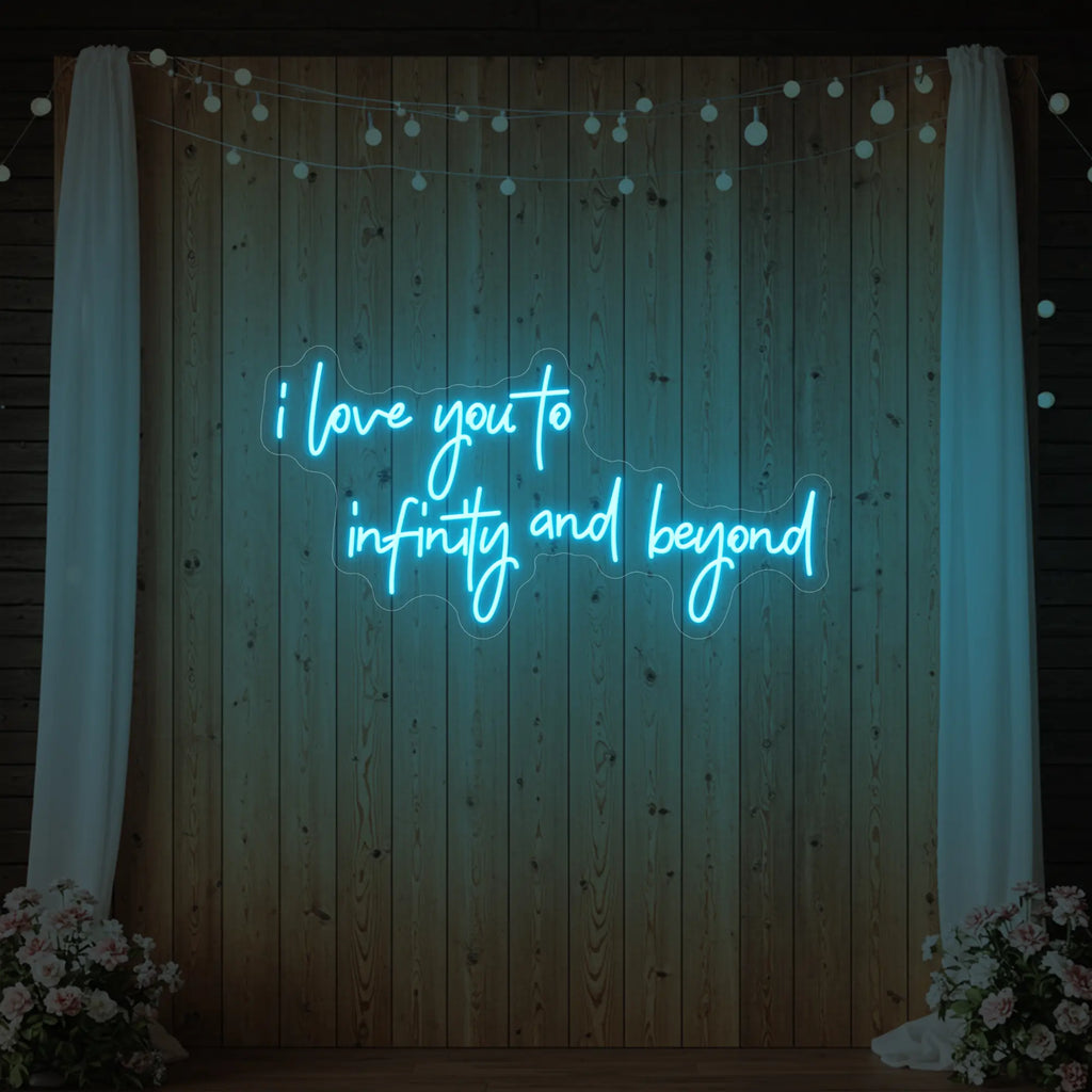 Je t'aime à l'infini et au-delà (enseigne lumineuse)