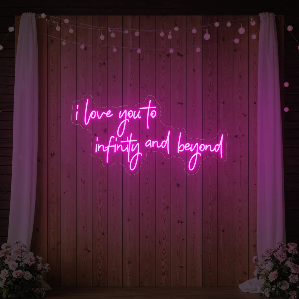 Je t'aime à l'infini et au-delà (enseigne lumineuse)