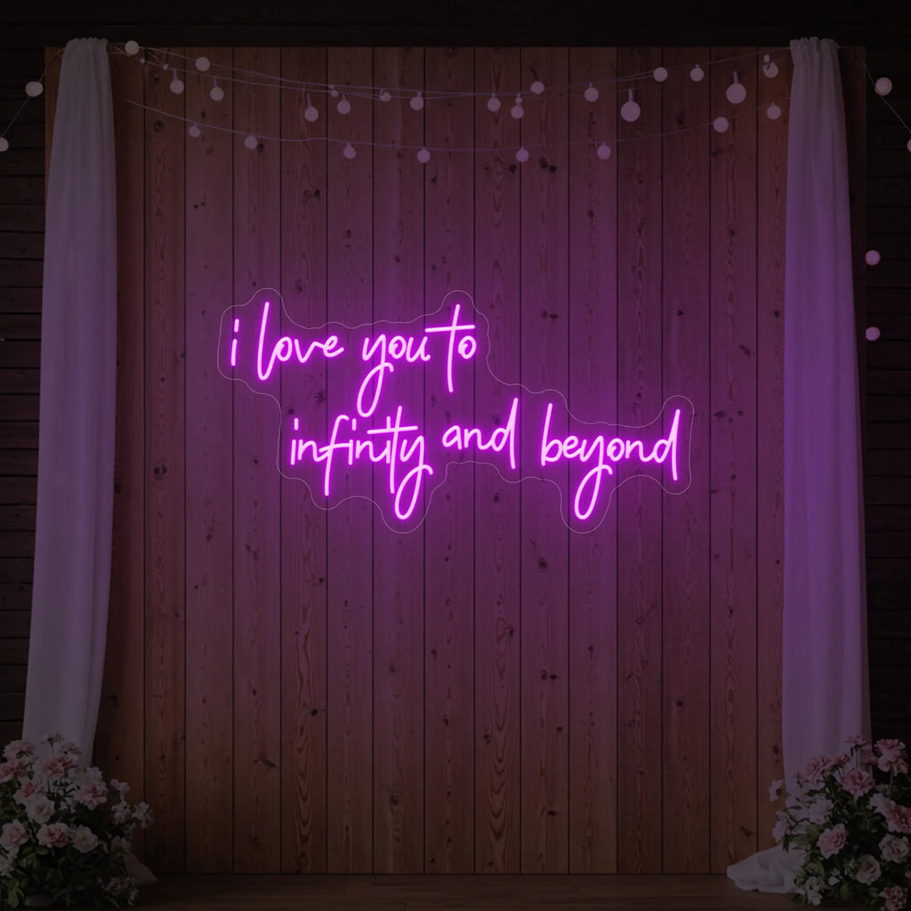 Je t'aime à l'infini et au-delà (enseigne lumineuse)