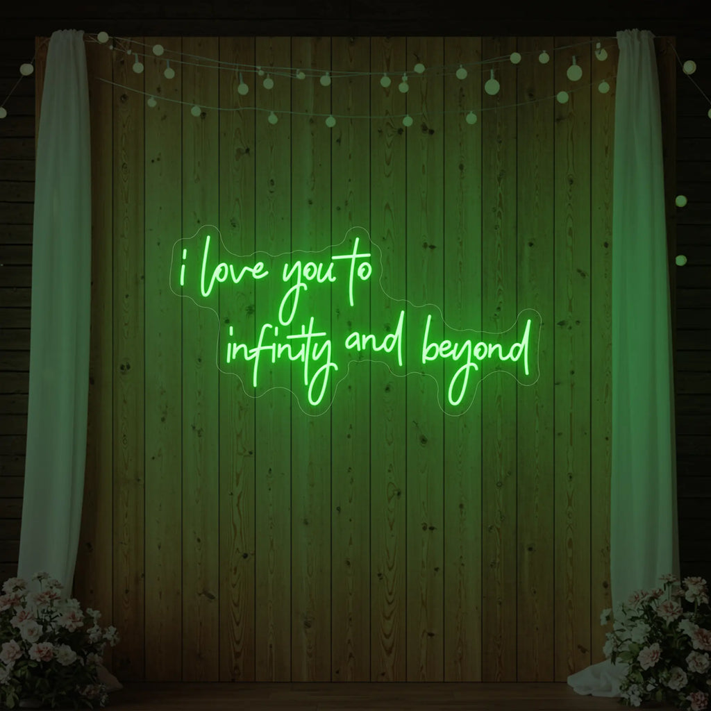 Je t'aime à l'infini et au-delà (enseigne lumineuse)