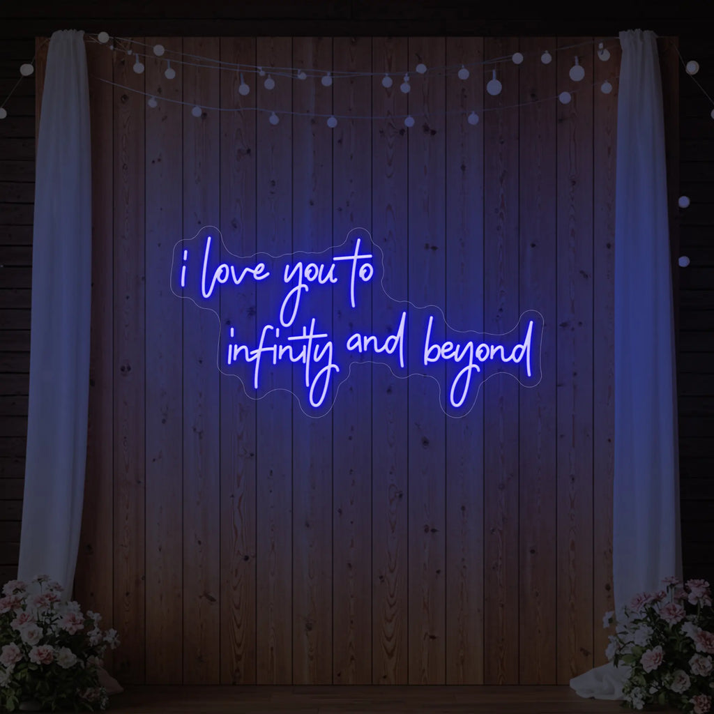 Je t'aime à l'infini et au-delà (enseigne lumineuse)