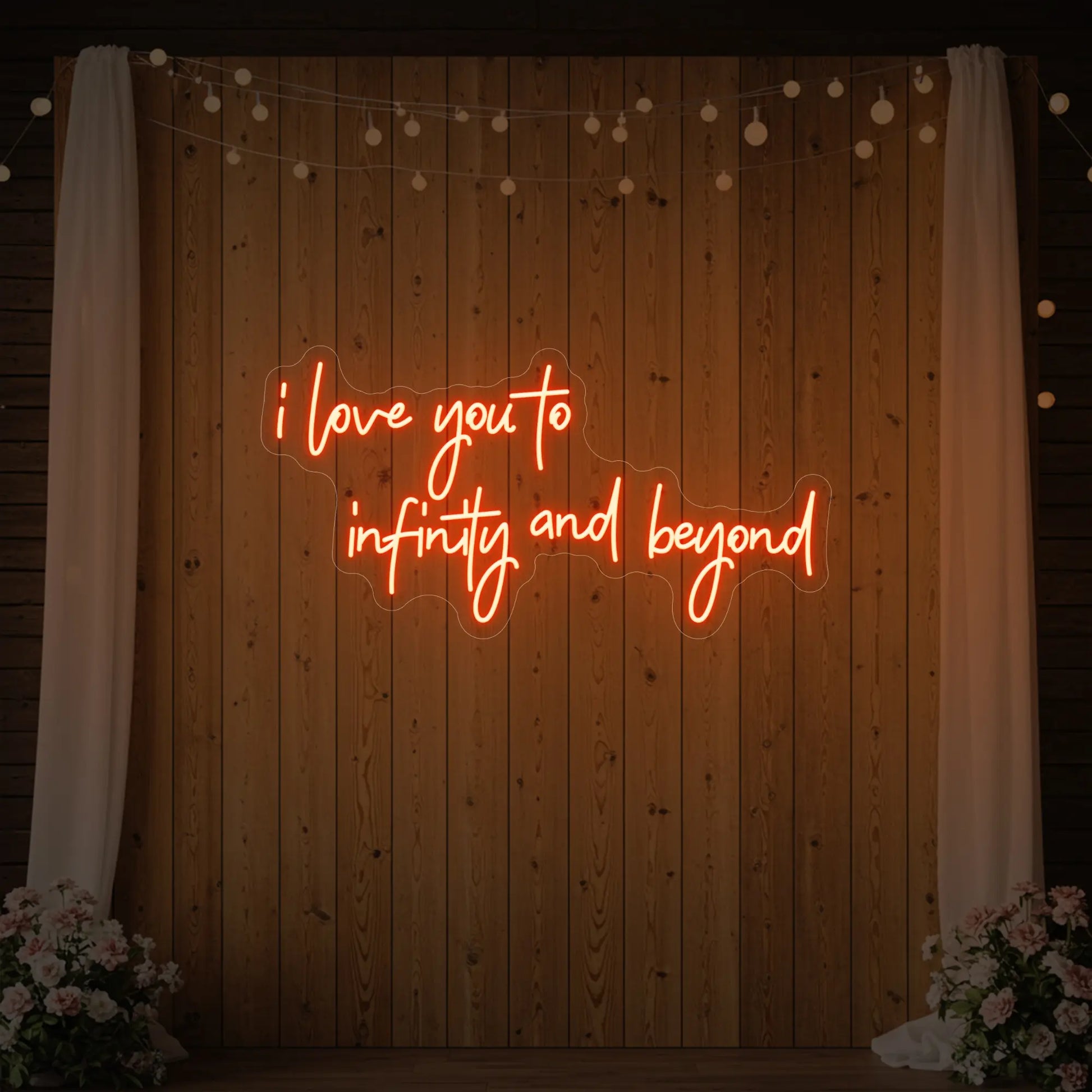 Je t'aime à l'infini et au-delà (enseigne lumineuse)