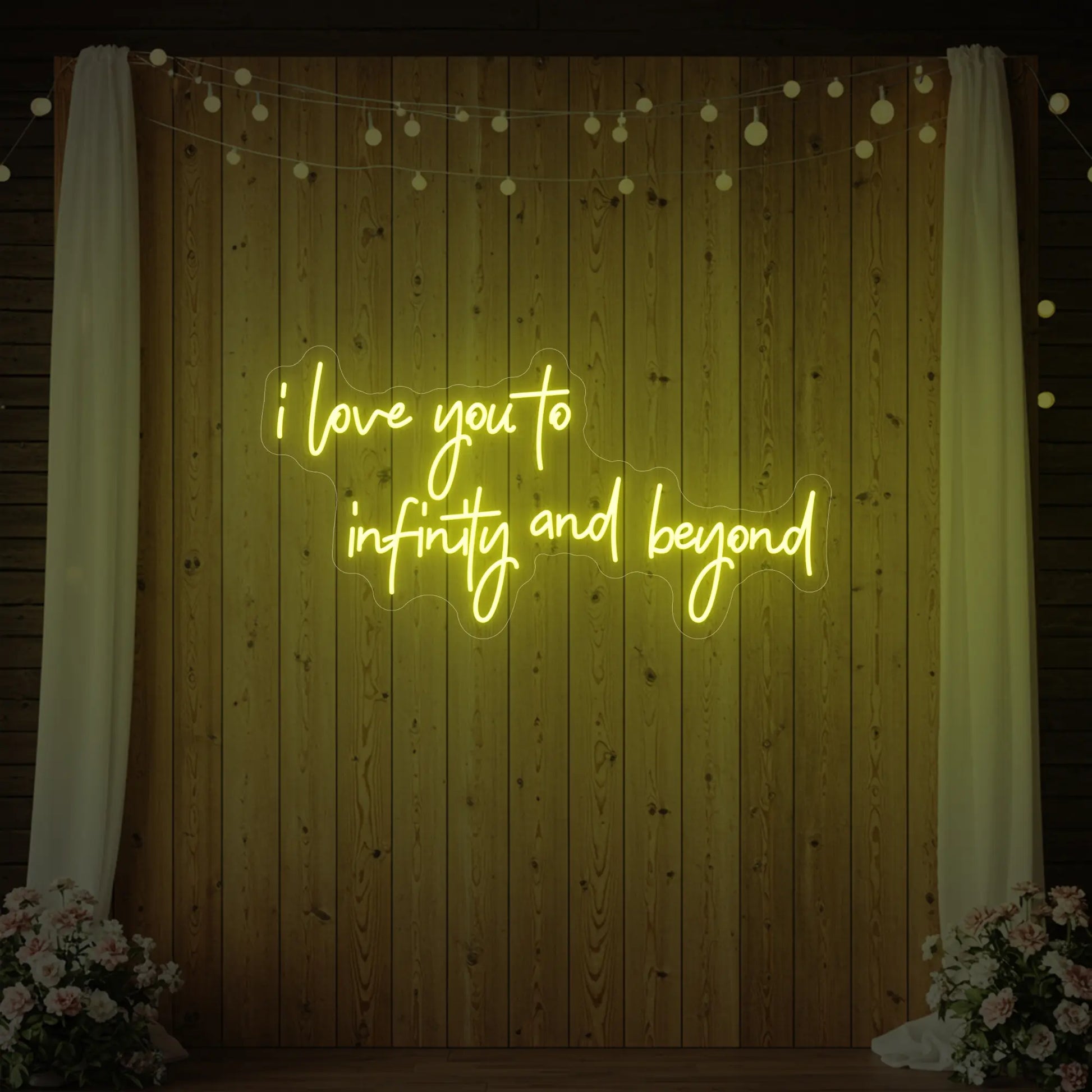 Je t'aime à l'infini et au-delà (enseigne lumineuse)