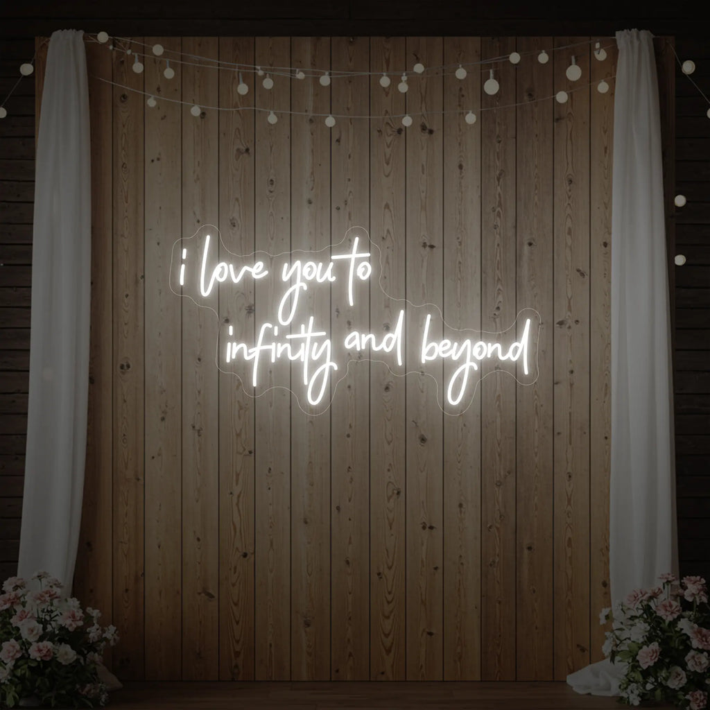 Je t'aime à l'infini et au-delà (enseigne lumineuse)