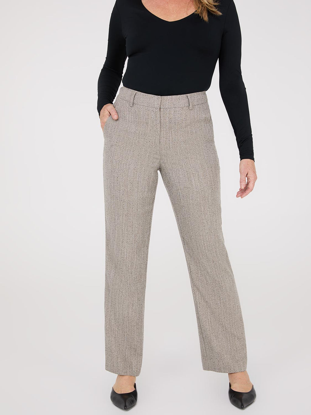 Pantalon droit à chevrons
