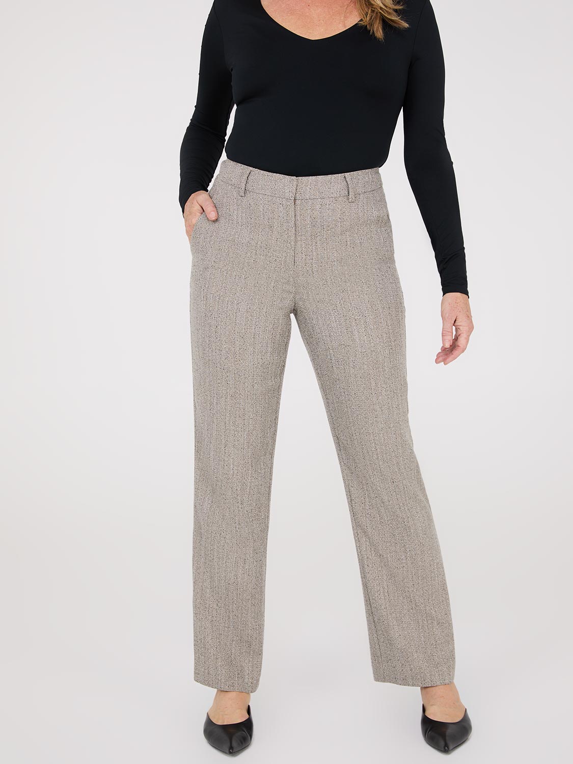 Pantalon droit à chevrons
