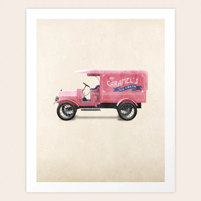 Impression d'art de véhicule classique de camion de crème glacée
