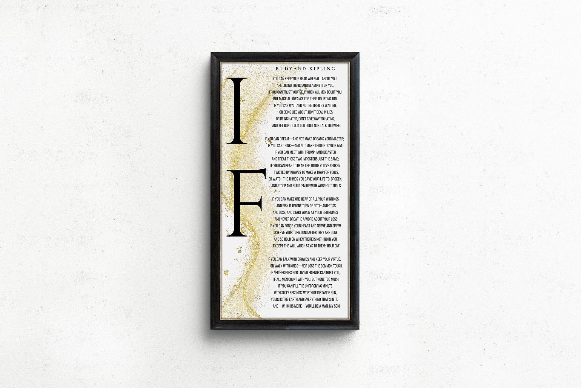 If - Rudyard Kipling PRINT | Vintage Narrow Vertical Typography Poetry Art (available handframed) 2x1