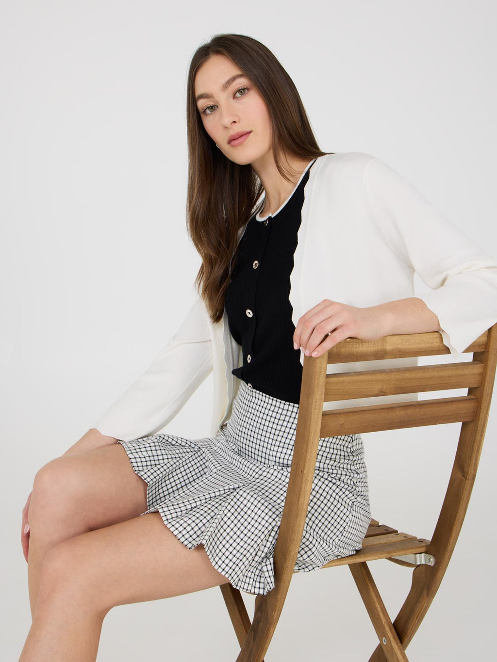 Cardigan boléro avec détails festonnés