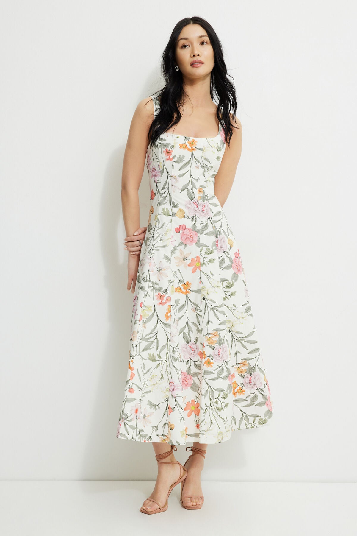 Robe longue en popeline Capri