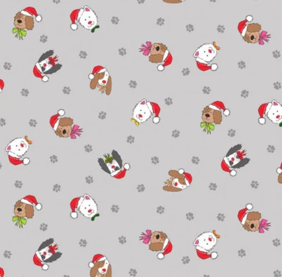 Makower UK - Yappy Christmas - Gris