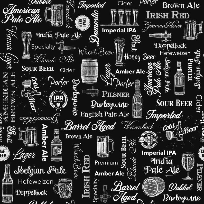 Texte sur la bière à la pression par Quilting Treasures