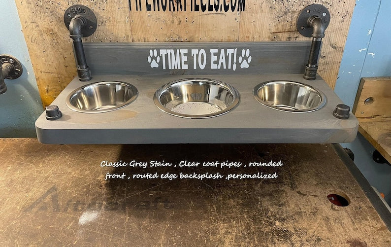 Floating Dog Bowl Feeder - Wall Mount Stylish Design for Modern Pet Dining - Space-Saving Dog Feeder & Bowl Combo