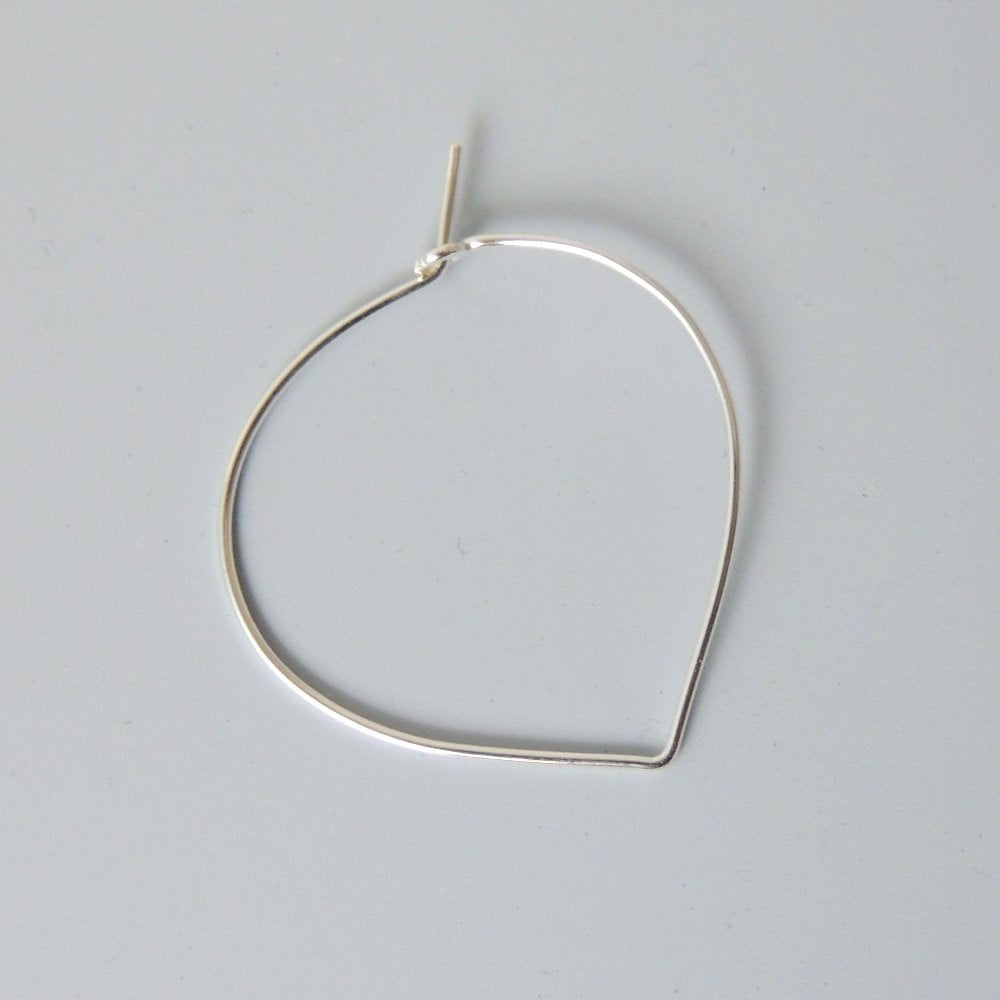 Lotus Petal Hoops Sterling Silver Lightweight Hoop Earrings 1.25" inch