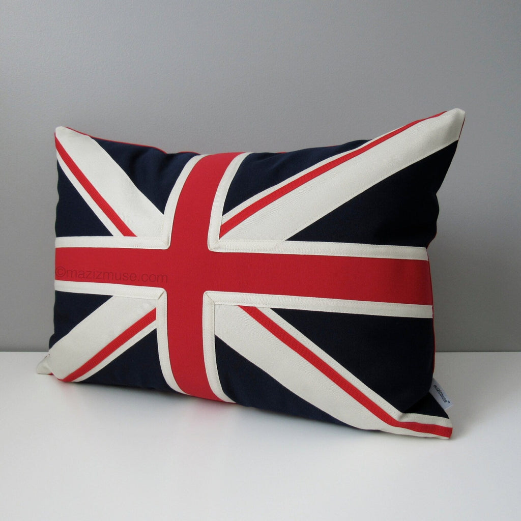Coussin Union Jack, coussin Sunbrella® d'intérieur et d'extérieur avec drapeau britannique
