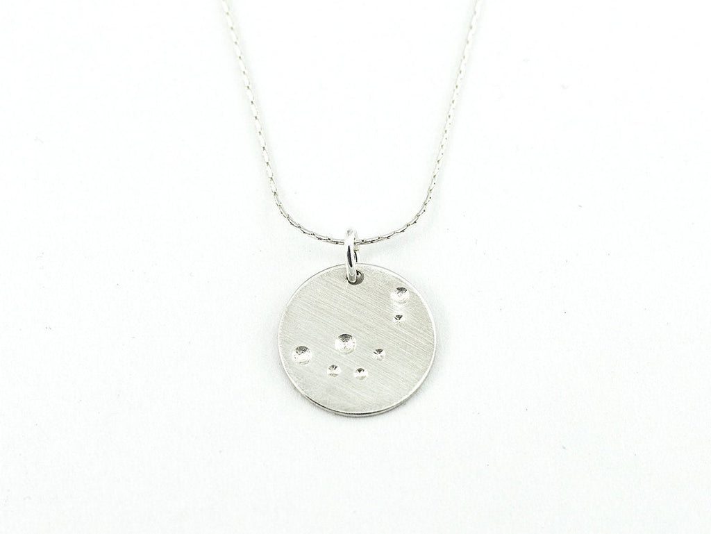 Collier pendentif pleine lune – Cercle argenté minimaliste, cadeau astronomique pour elle